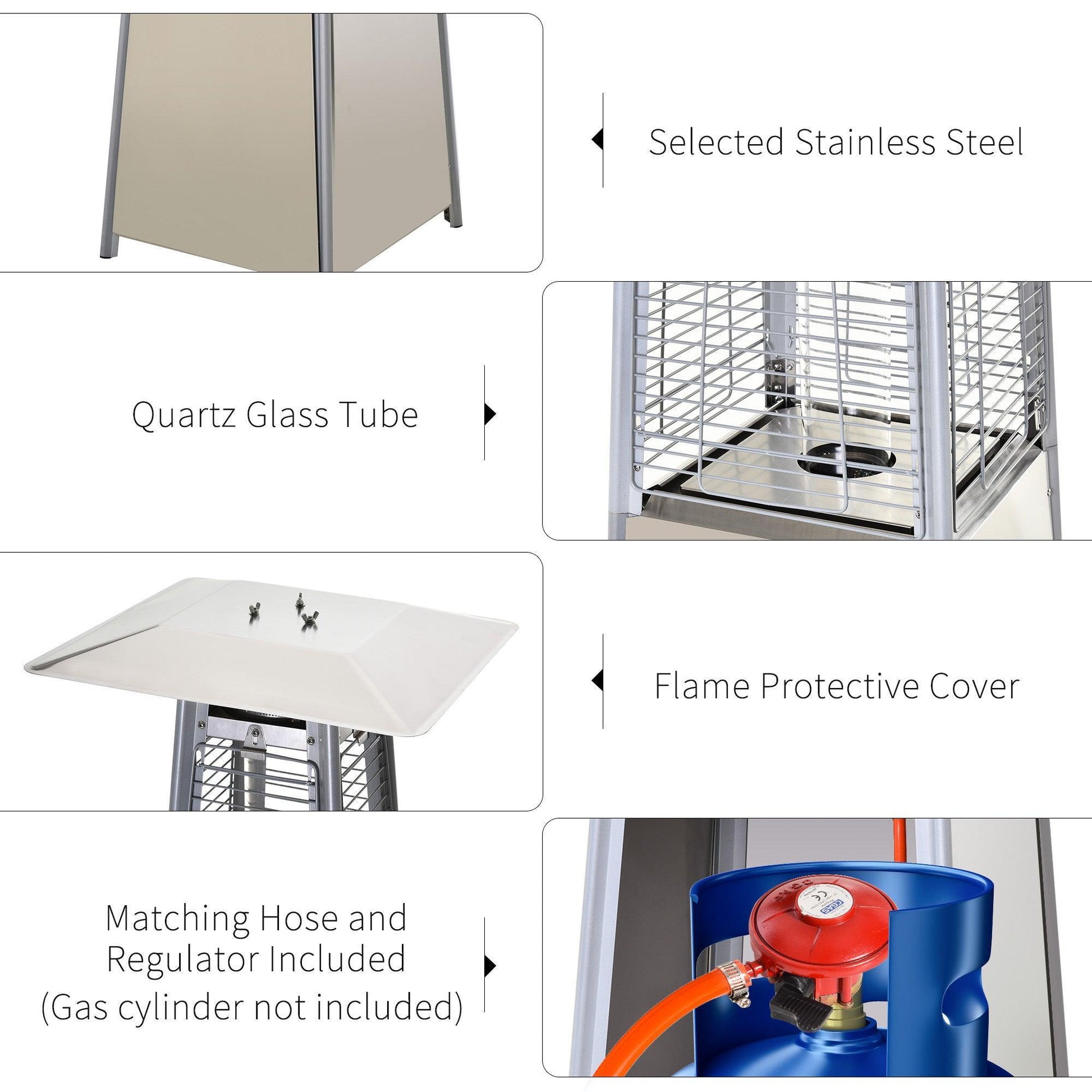 Outsunny Garden Patio Gas Heater - ALL4U RETAILER LTD