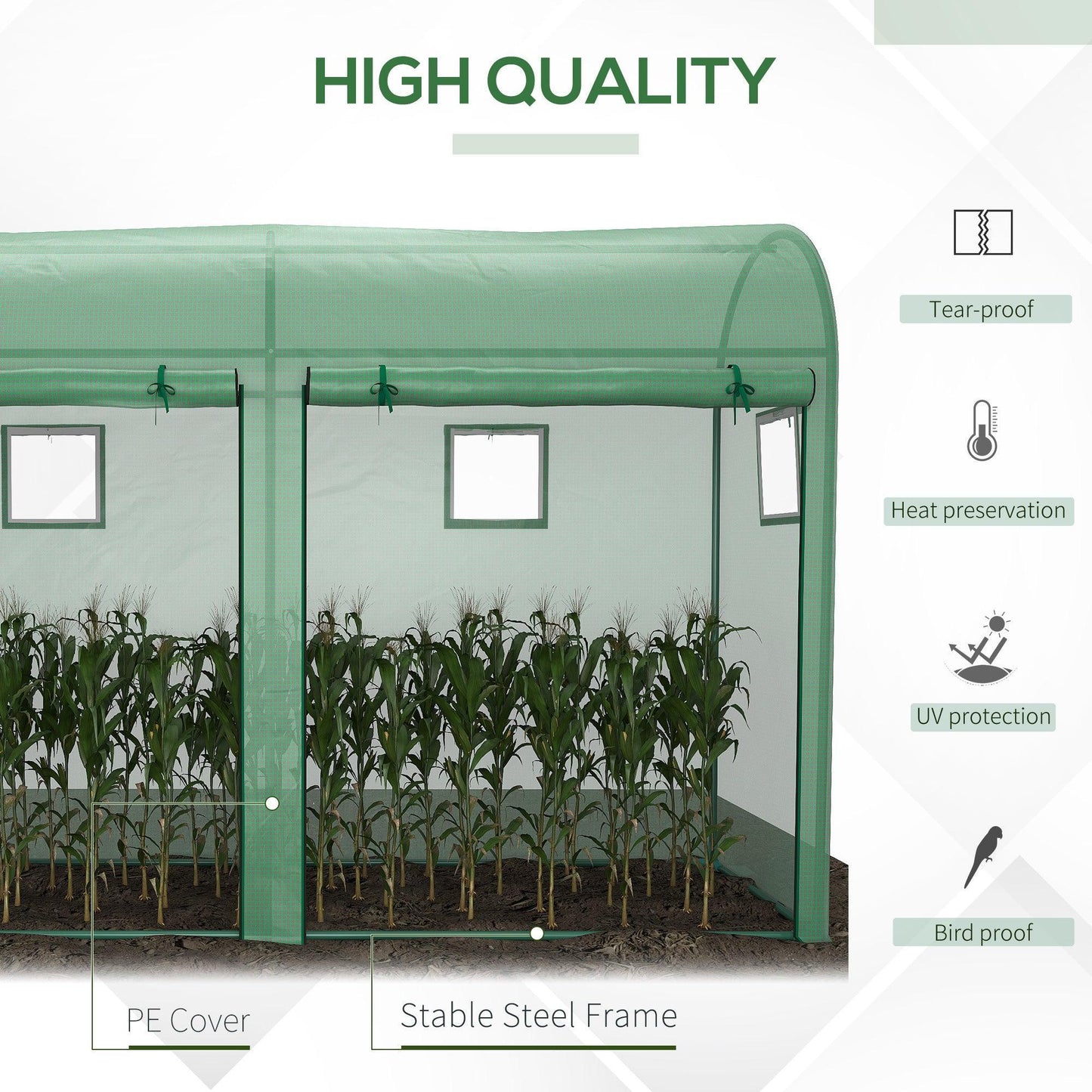 Outsunny Tomato Growth Greenhouse - Double Doors & 4 Windows - ALL4U RETAILER LTD