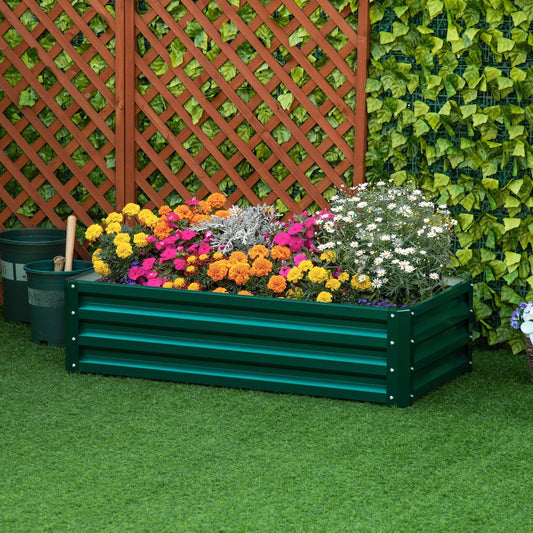 Outsunny Garden Planter: Galvanized Raised Bed - ALL4U RETAILER LTD