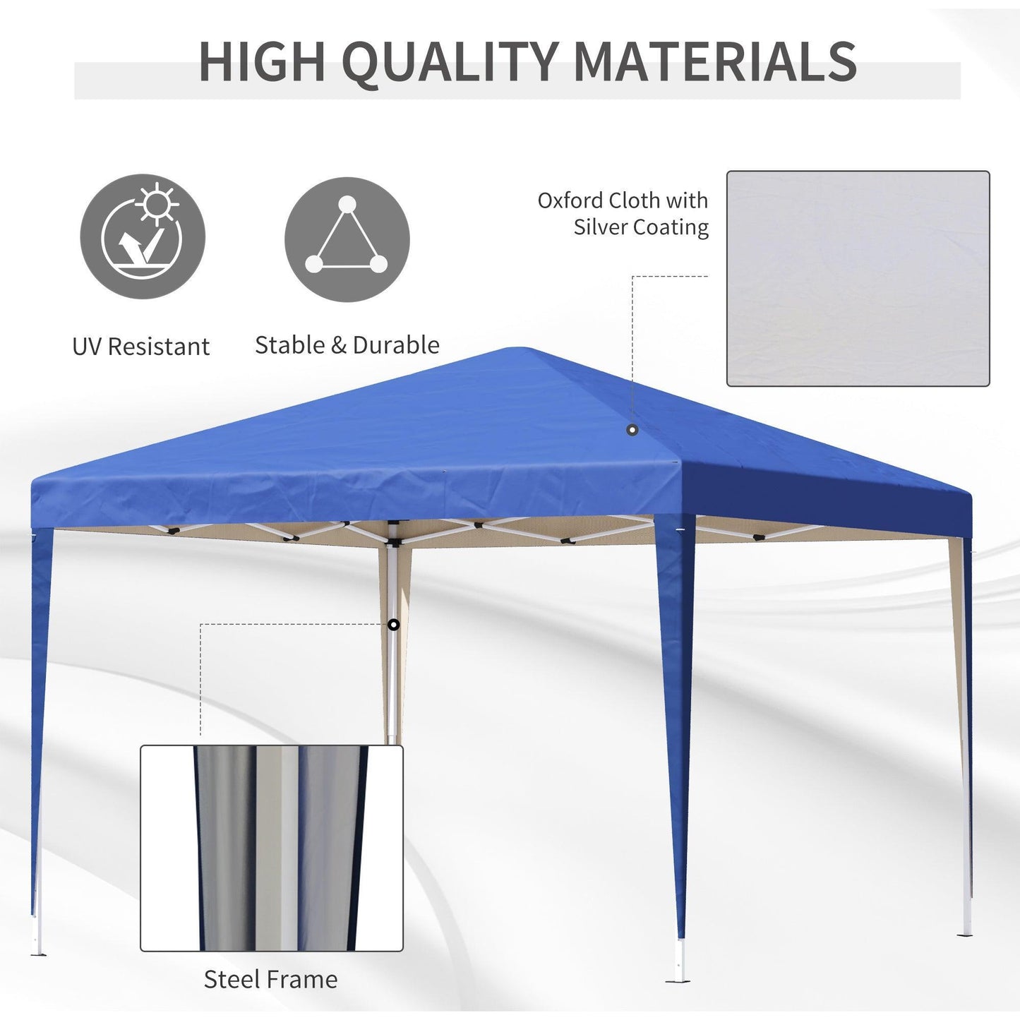 Outsunny Garden Pop Up Gazebo, 3x3M - Blue With Carrying Bag - ALL4U RETAILER LTD