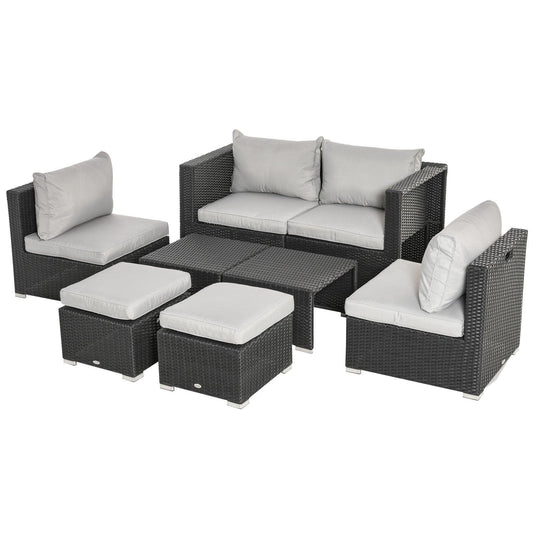 Outsunny Garden Rattan Sofa Set - Comfortable & Elegant - ALL4U RETAILER LTD