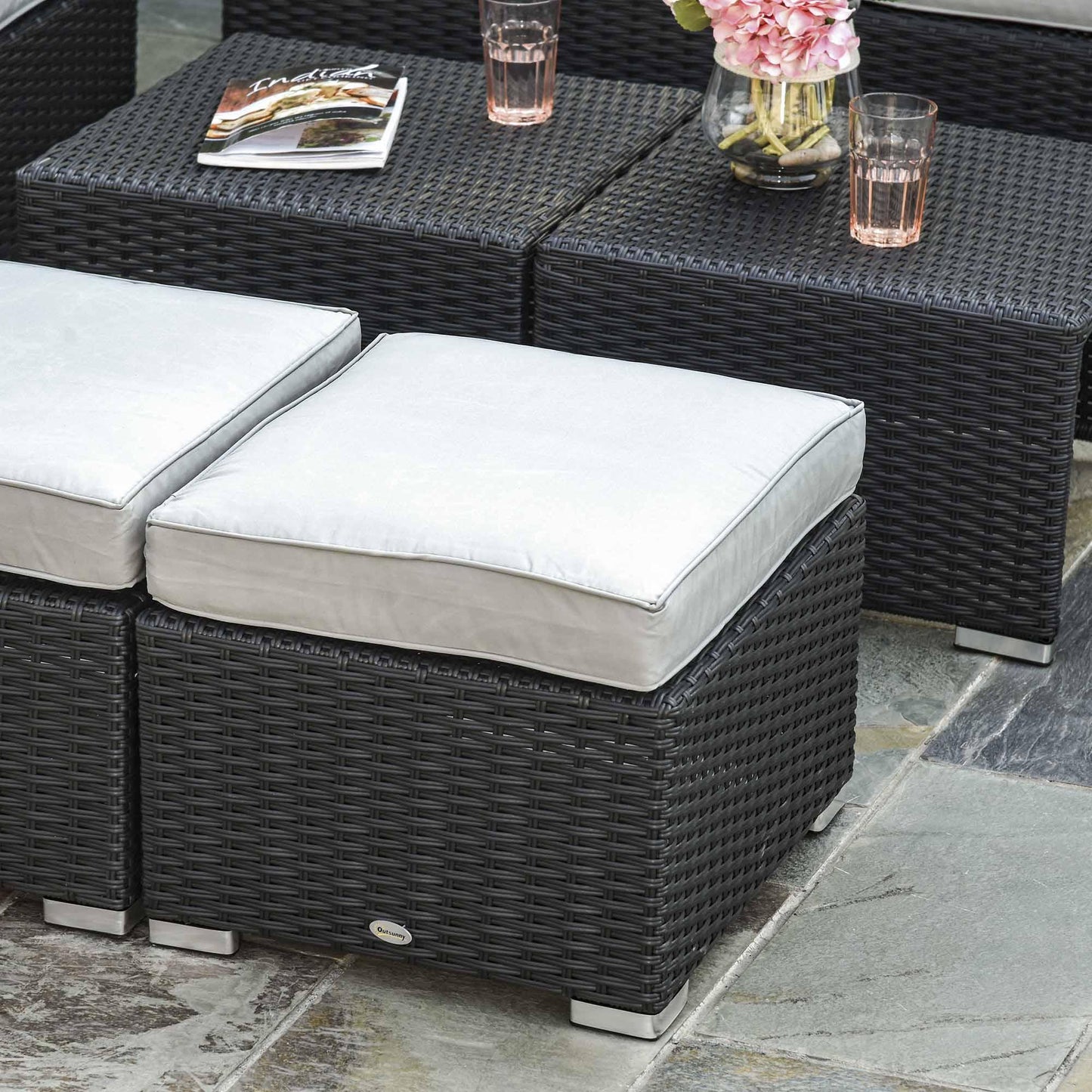 Outsunny Garden Rattan Sofa Set - Comfortable & Elegant - ALL4U RETAILER LTD