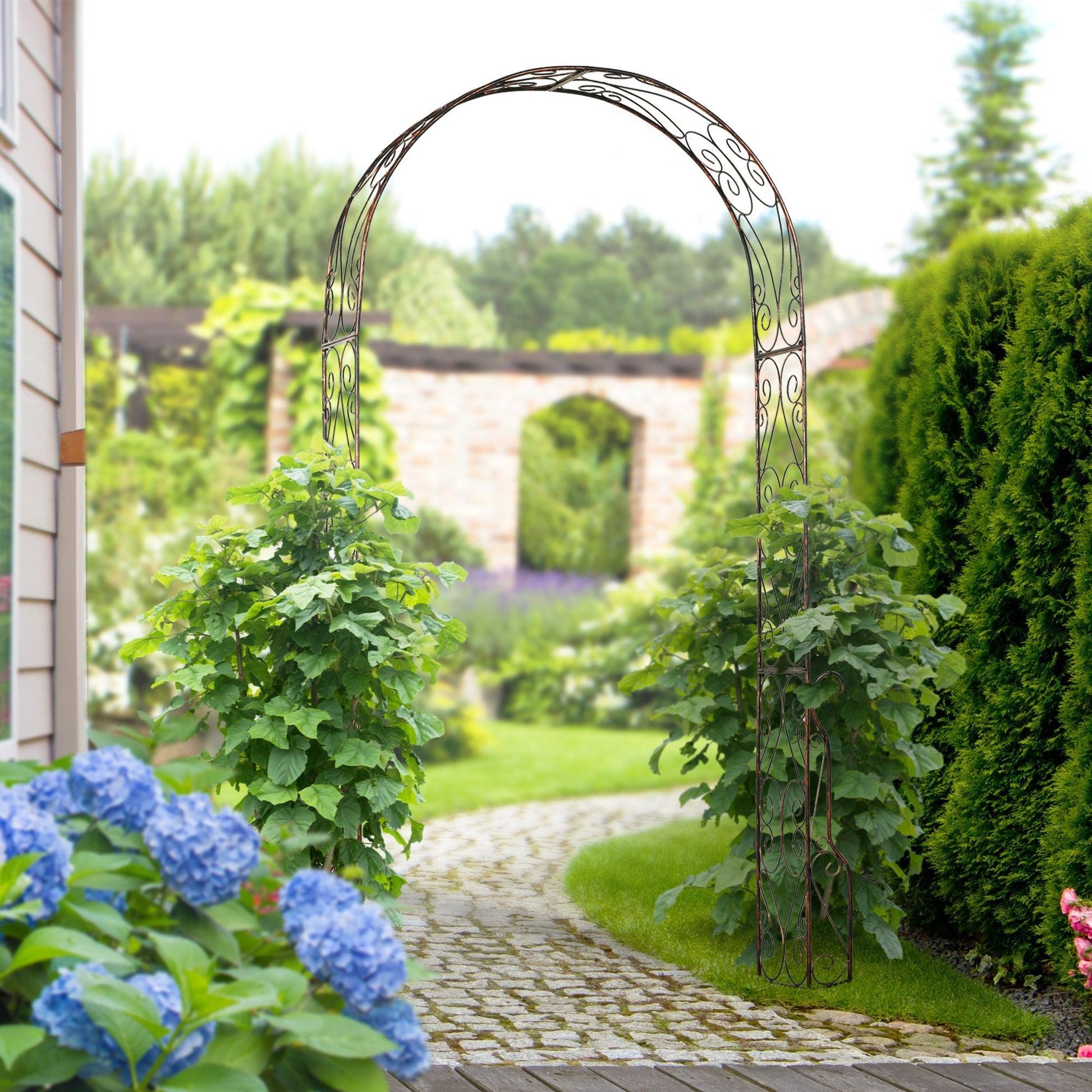 Outsunny Garden Rose Arch Arbour Trellis: Elegant & Strong - ALL4U RETAILER LTD