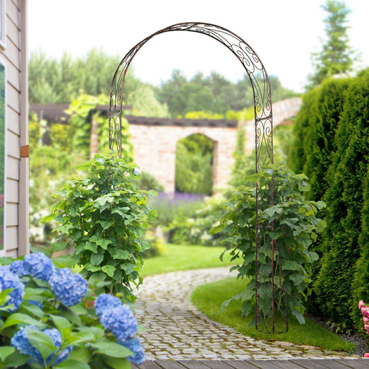 Outsunny Garden Rose Arch Arbour Trellis: Elegant & Strong - ALL4U RETAILER LTD