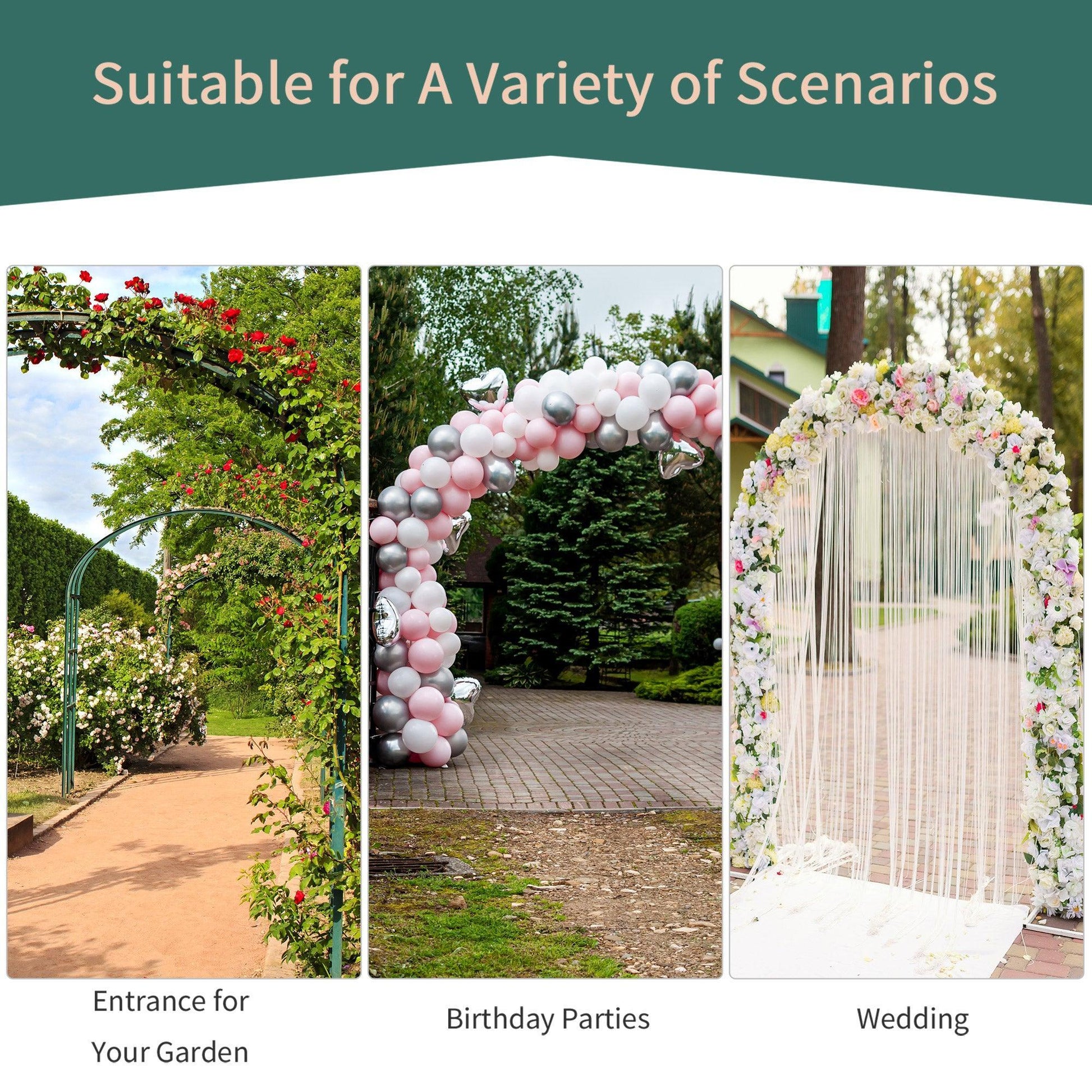 Outsunny Garden Rose Arch Arbour Trellis: Elegant & Strong - ALL4U RETAILER LTD