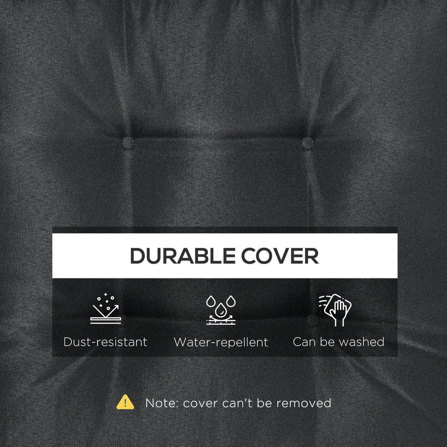 Outsunny Garden Seat Cushion: 40x40cm, Ties, Black - ALL4U RETAILER LTD