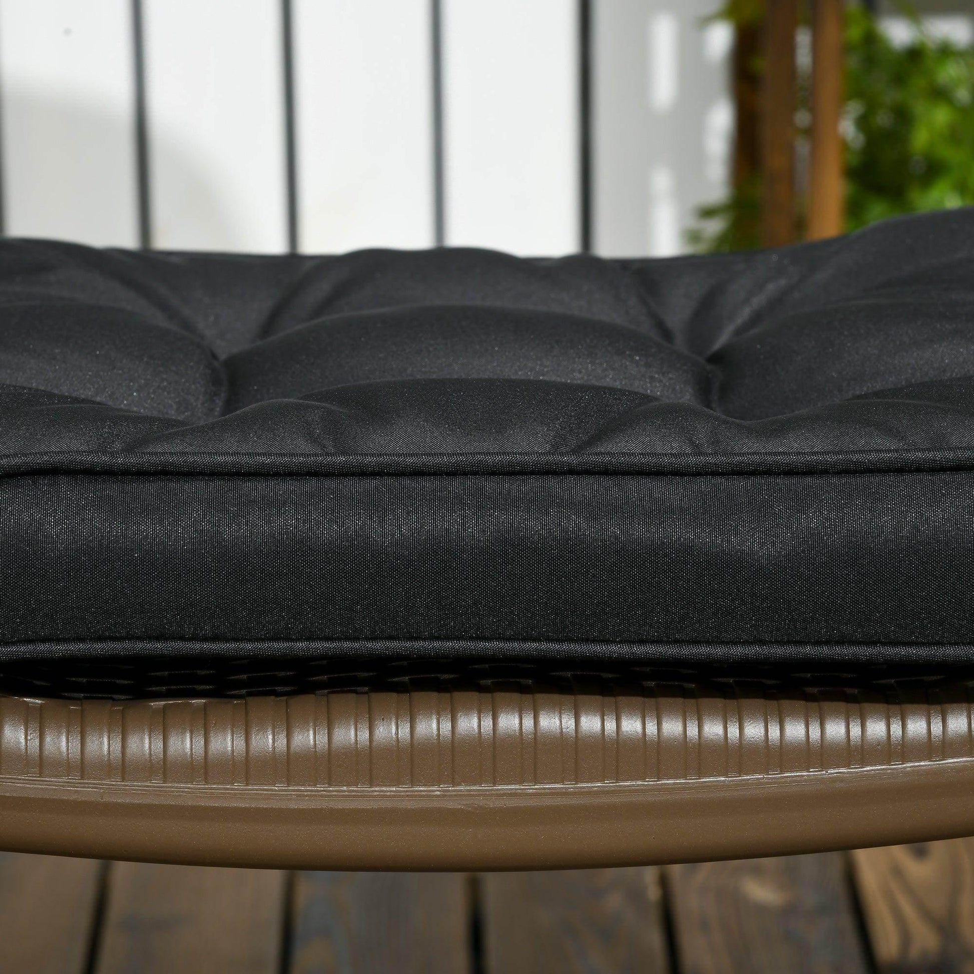 Outsunny Garden Seat Cushion: 40x40cm, Ties, Black - ALL4U RETAILER LTD