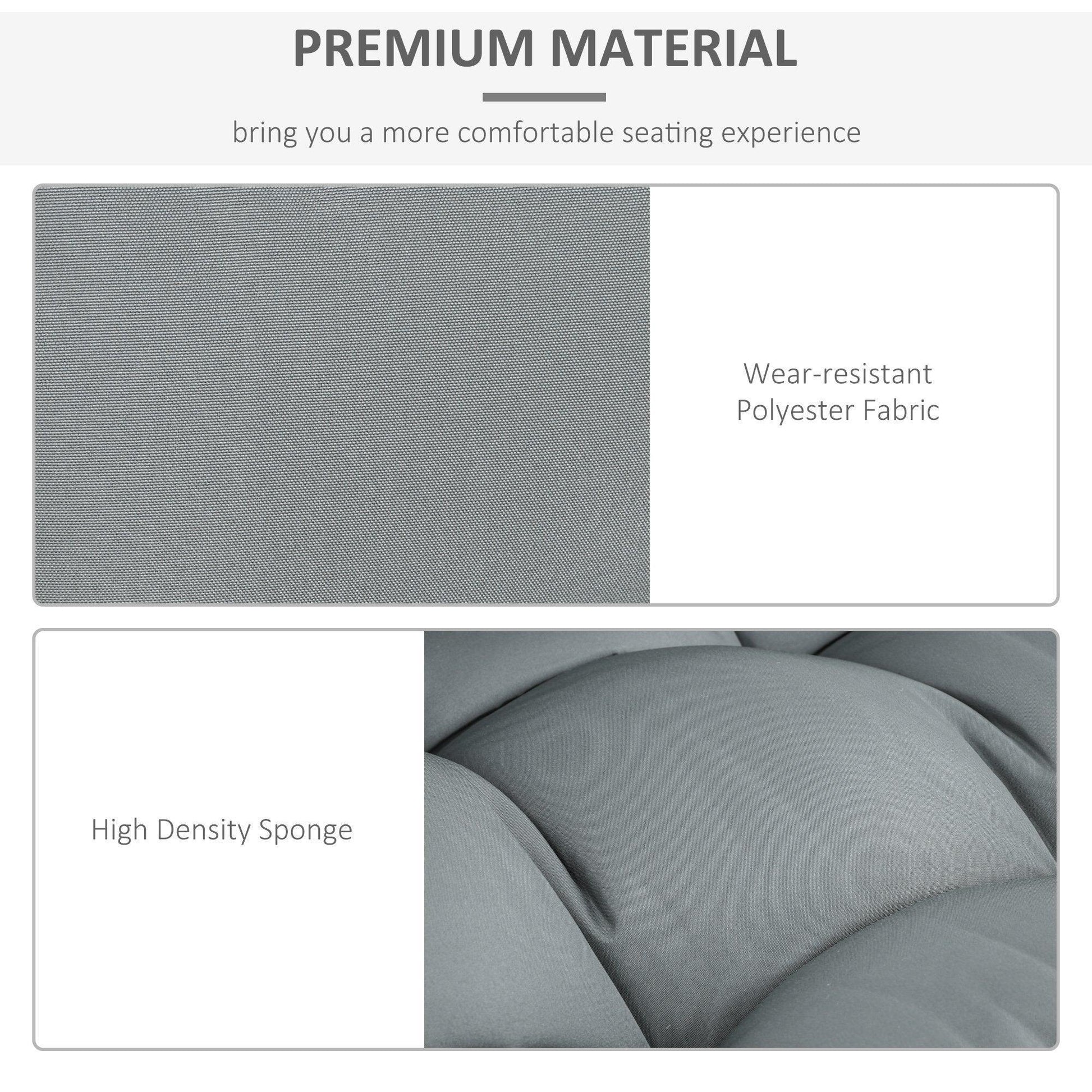 Outsunny Garden Seat Cushions - Dark Grey - ALL4U RETAILER LTD