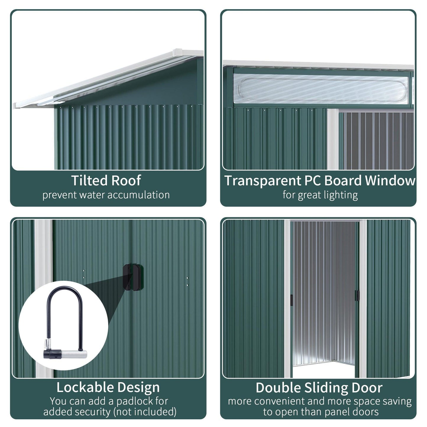 Outsunny Garden Shed - Spacious Metal Storage - ALL4U RETAILER LTD