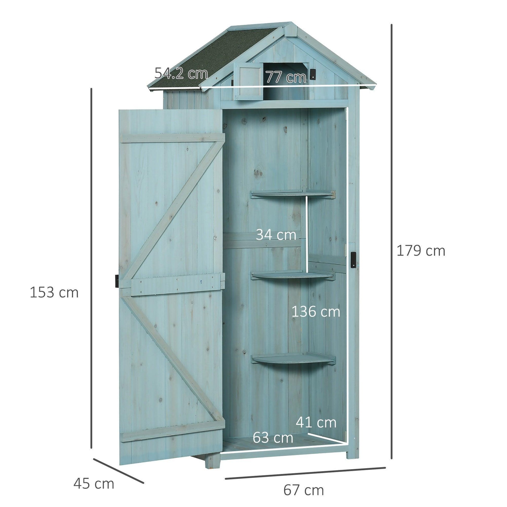 Outsunny Outdoor Utility Storage Cabinet - Blue - ALL4U RETAILER LTD