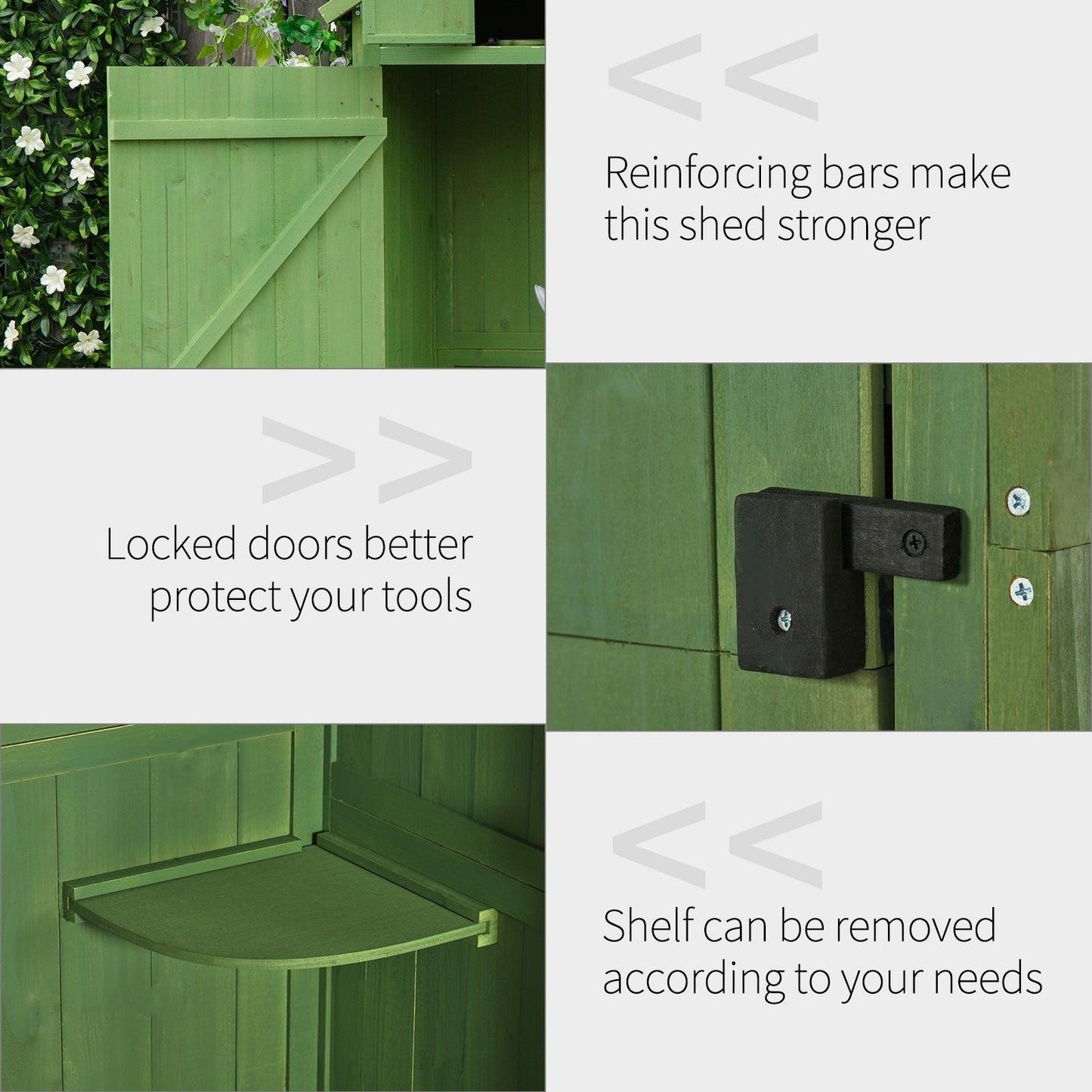 Outsunny Garden Shed Vertical Utility Storage Cabinet - Green - ALL4U RETAILER LTD