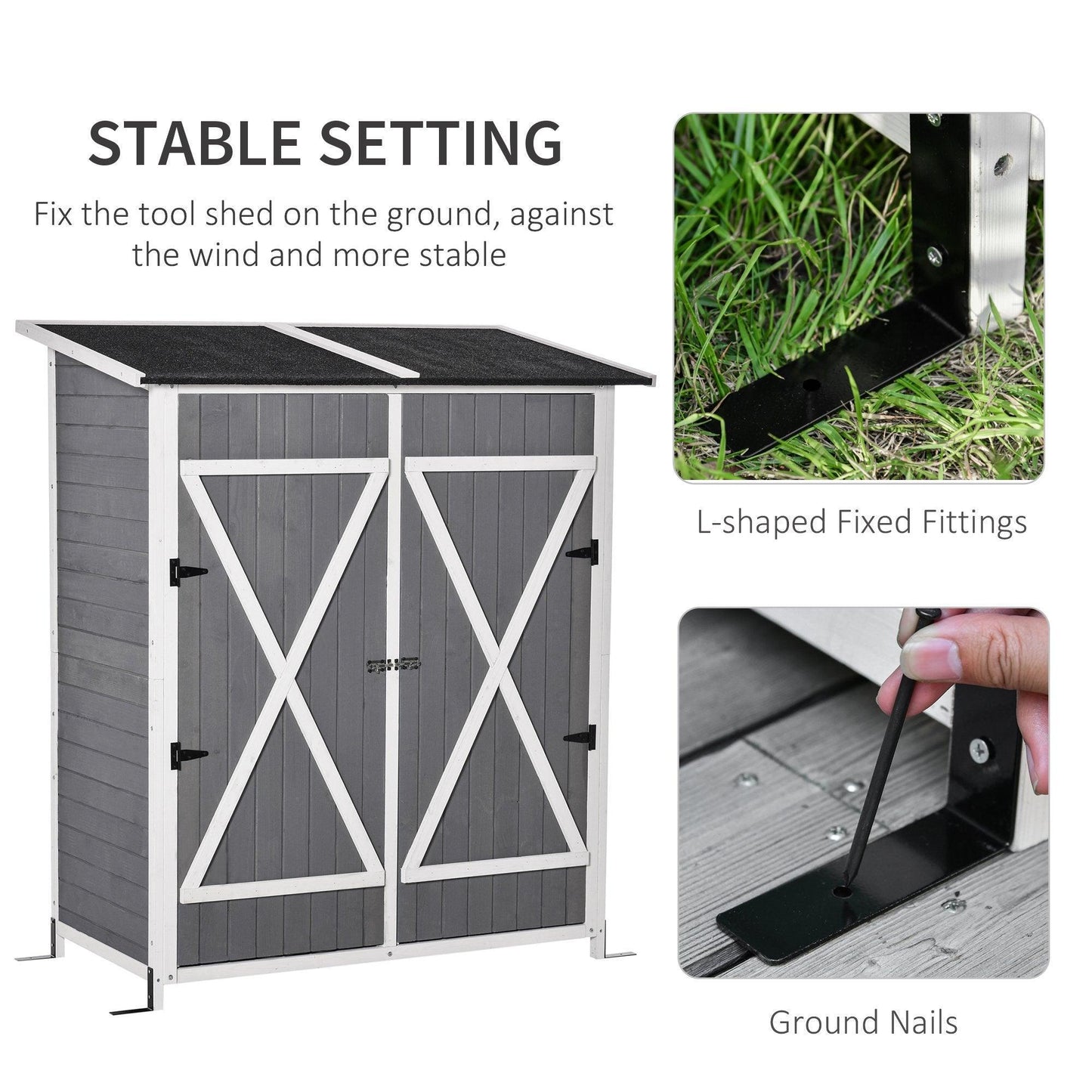 Outsunny Garden Shed with Storage Table - Lockable and Multifunctional - ALL4U RETAILER LTD