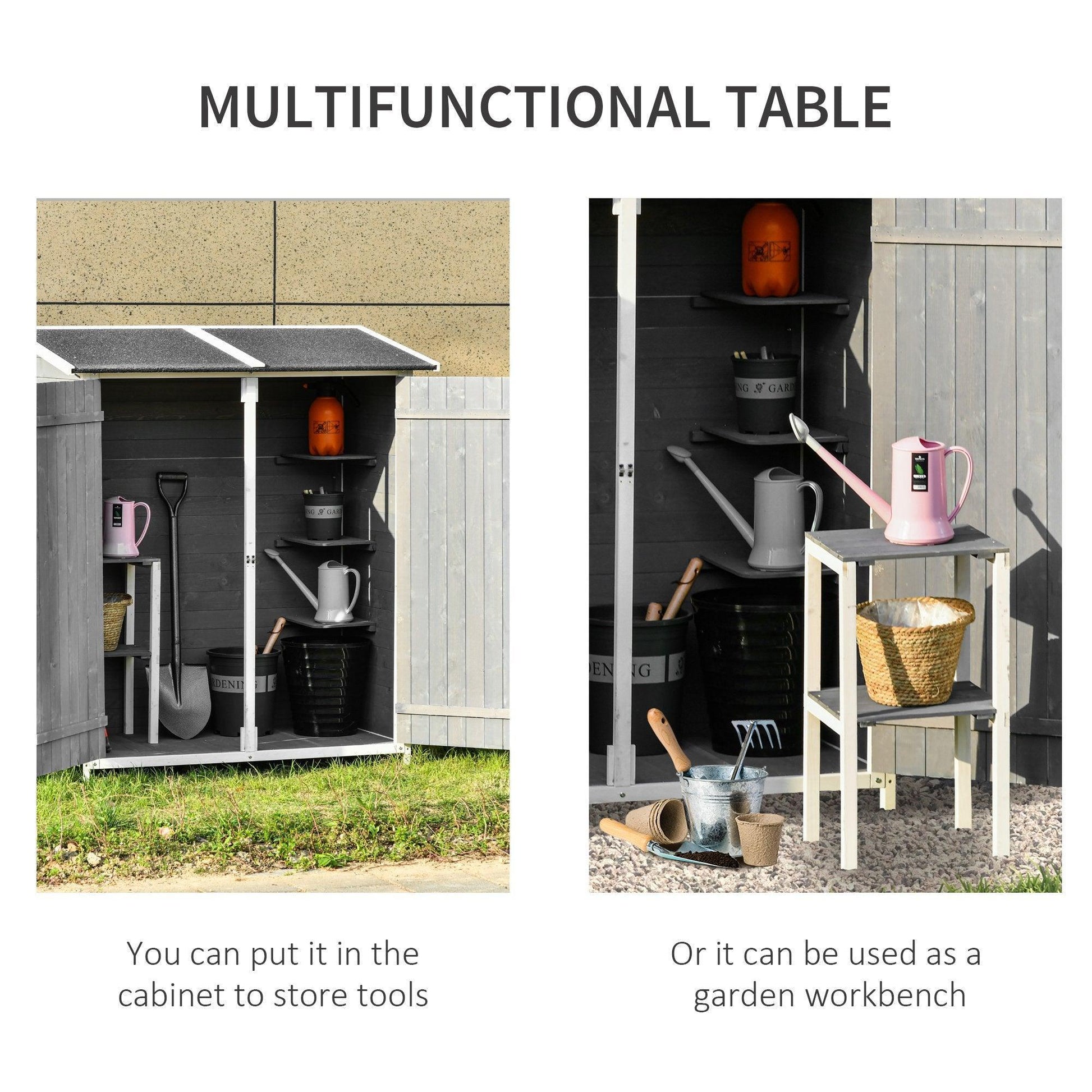 Outsunny Garden Shed with Storage Table - Lockable and Multifunctional - ALL4U RETAILER LTD