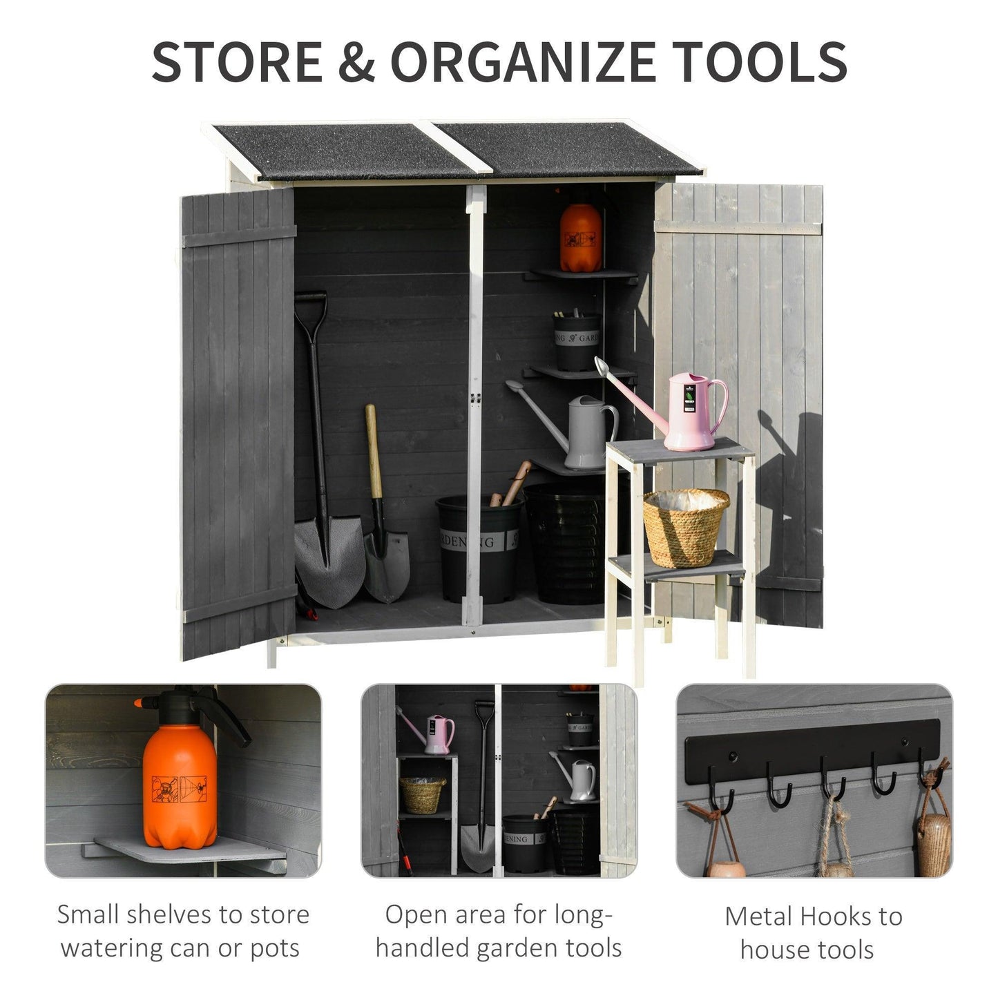 Outsunny Garden Shed with Storage Table - Lockable and Multifunctional - ALL4U RETAILER LTD