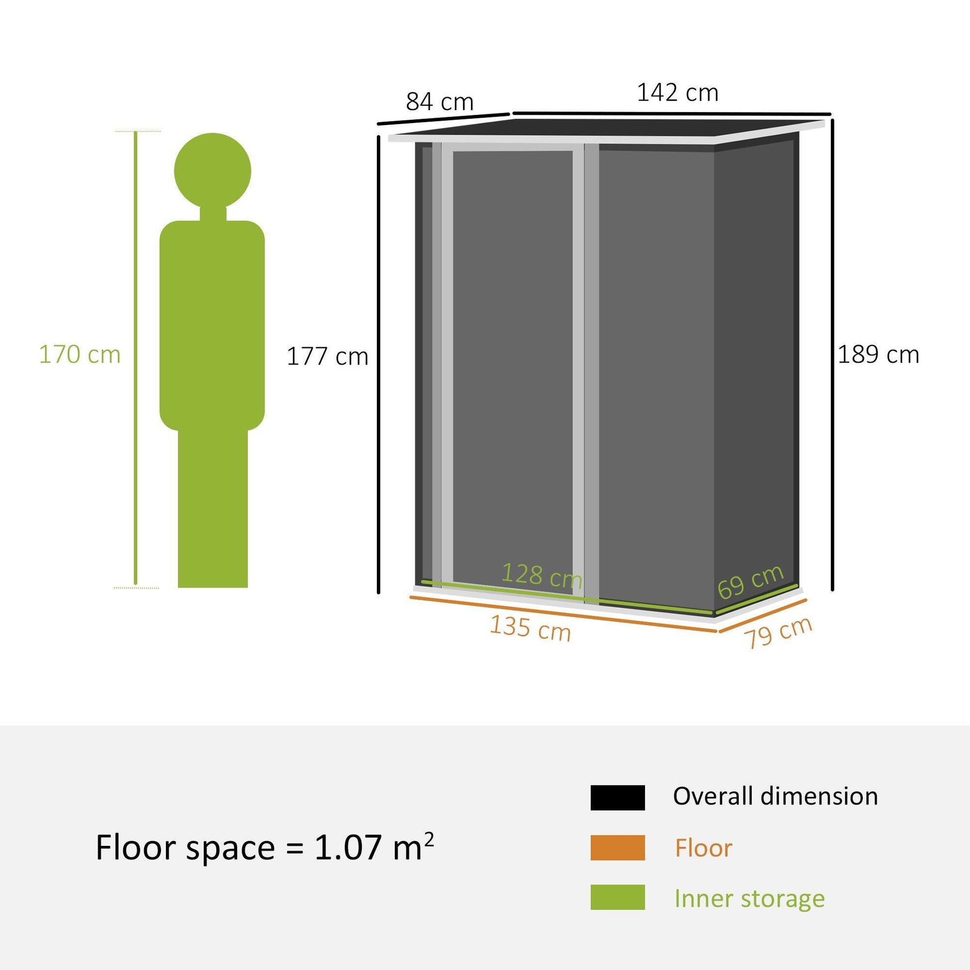 Outsunny Garden Storage Shed - Lockable and Spacious - ALL4U RETAILER LTD