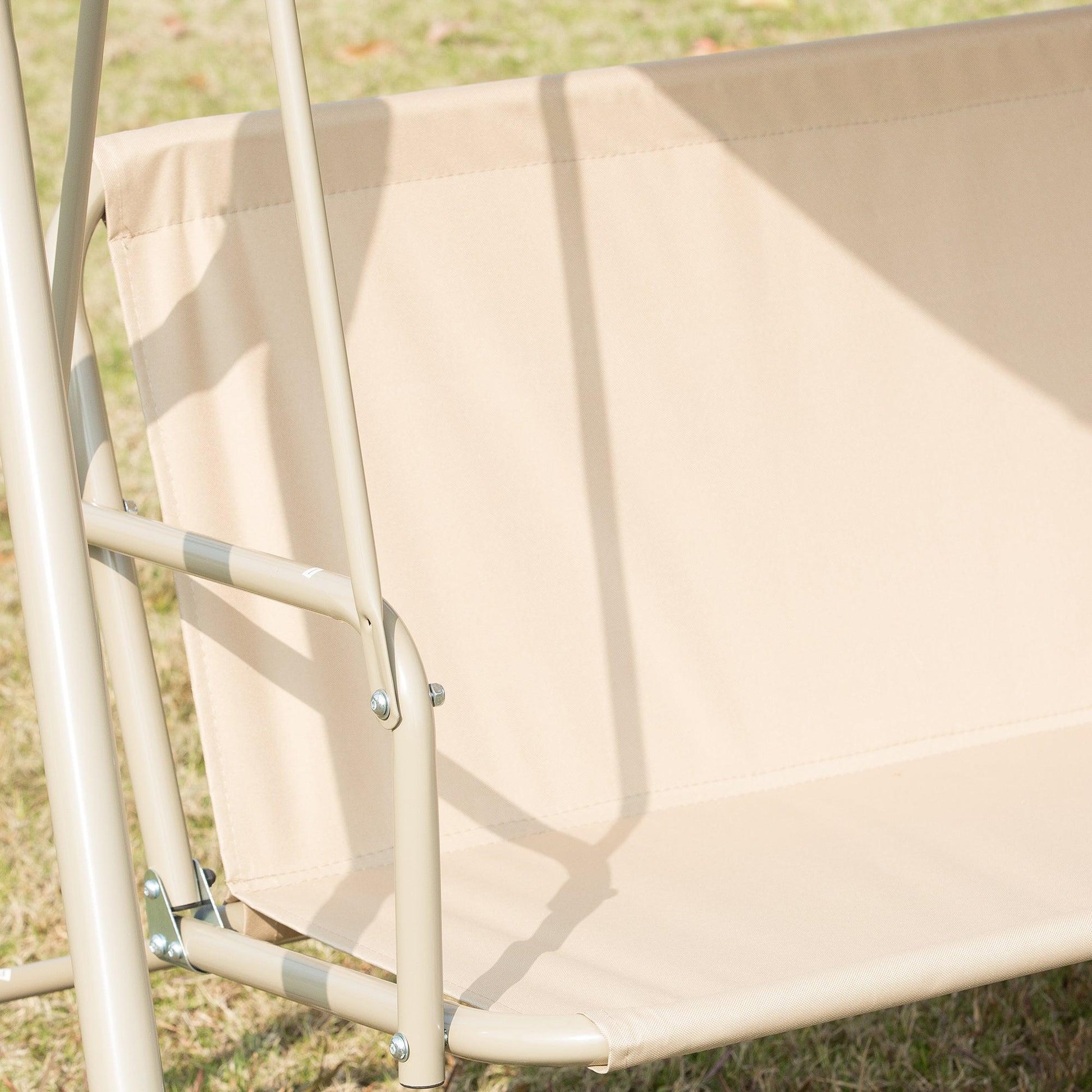 Outsunny Garden Swing Chair - Brown, Canopy, Cushion - ALL4U RETAILER LTD