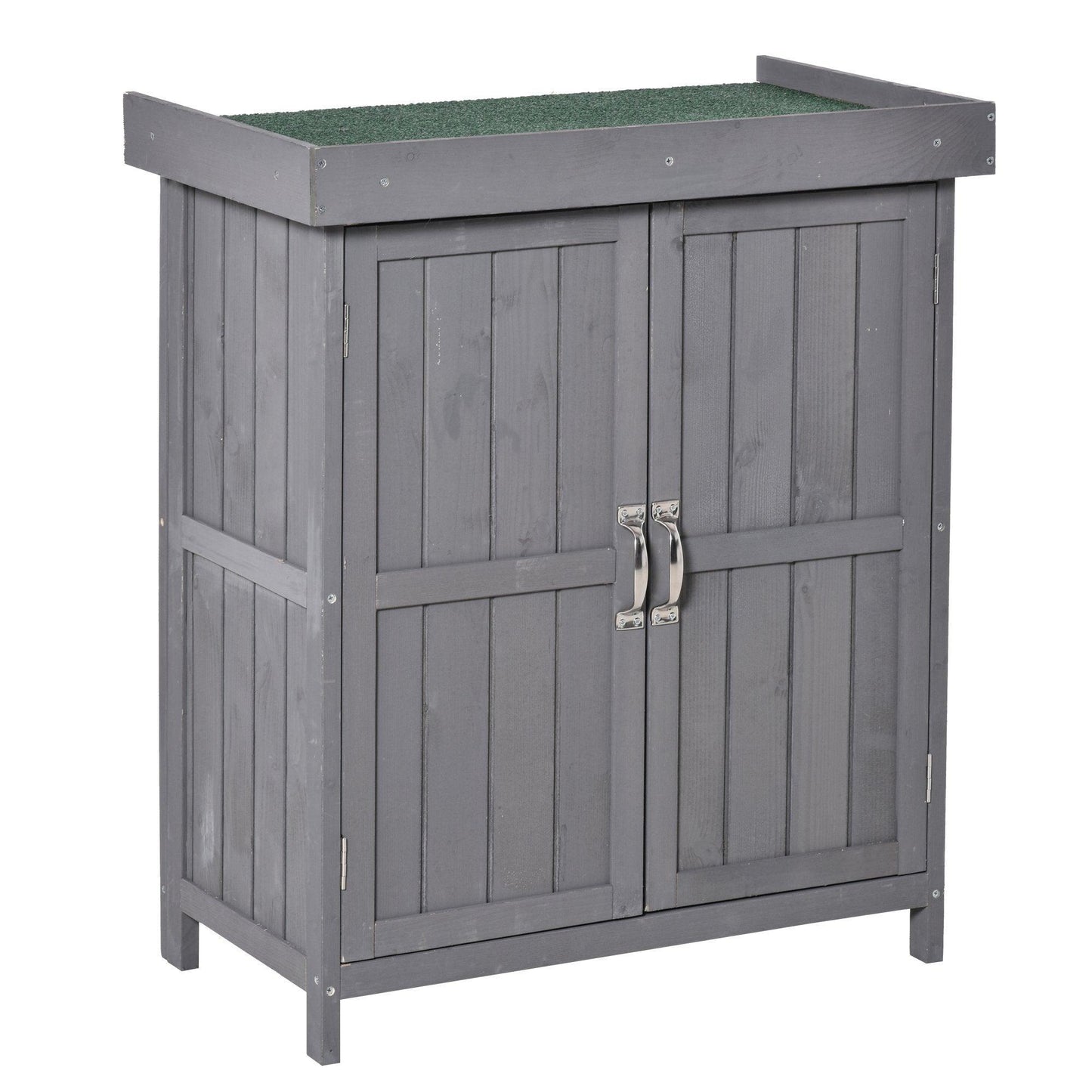 Outsunny Garden Tool Cabinet with Shelves - Grey - ALL4U RETAILER LTD