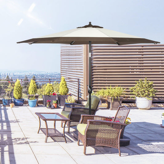 Outsunny Garden Umbrella - 2.7m, Tilt & Crank - ALL4U RETAILER LTD