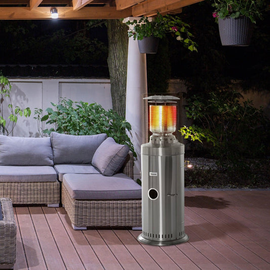 Outsunny Gas Patio Heater - 10KW Silver Bullet Style - ALL4U RETAILER LTD