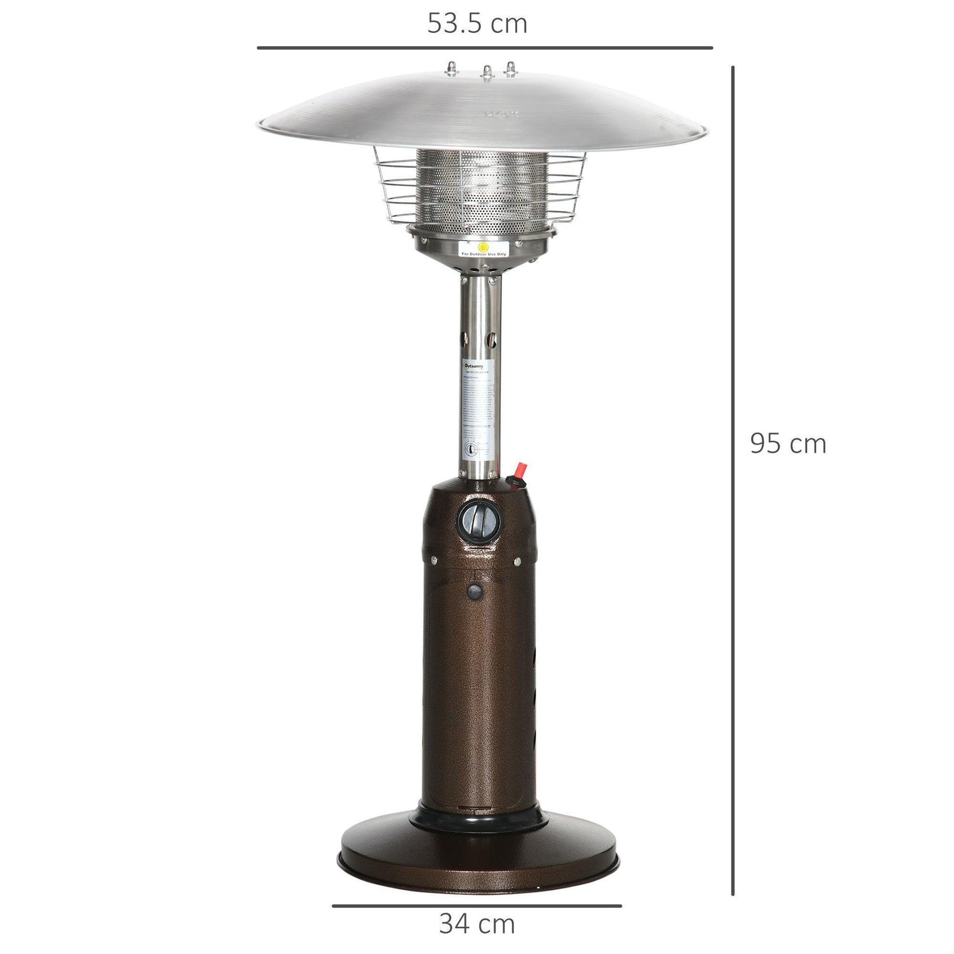 Outsunny Gas Patio Heater with Tip-over Protection - ALL4U RETAILER LTD