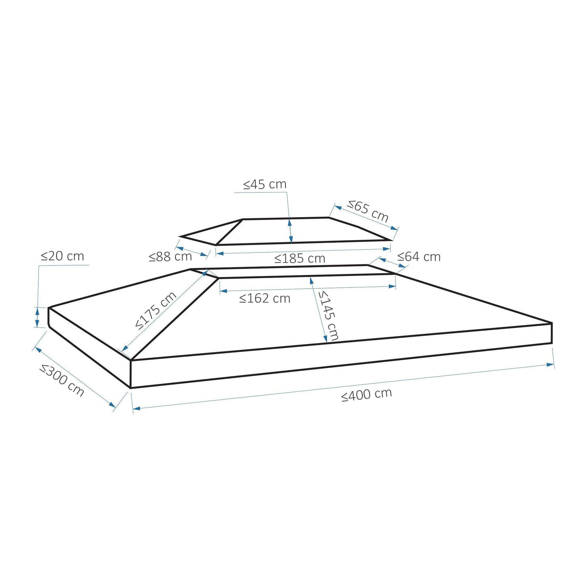 Outsunny Gazebo Canopy - UV Cover for Garden Patio - Light Grey - ALL4U RETAILER LTD