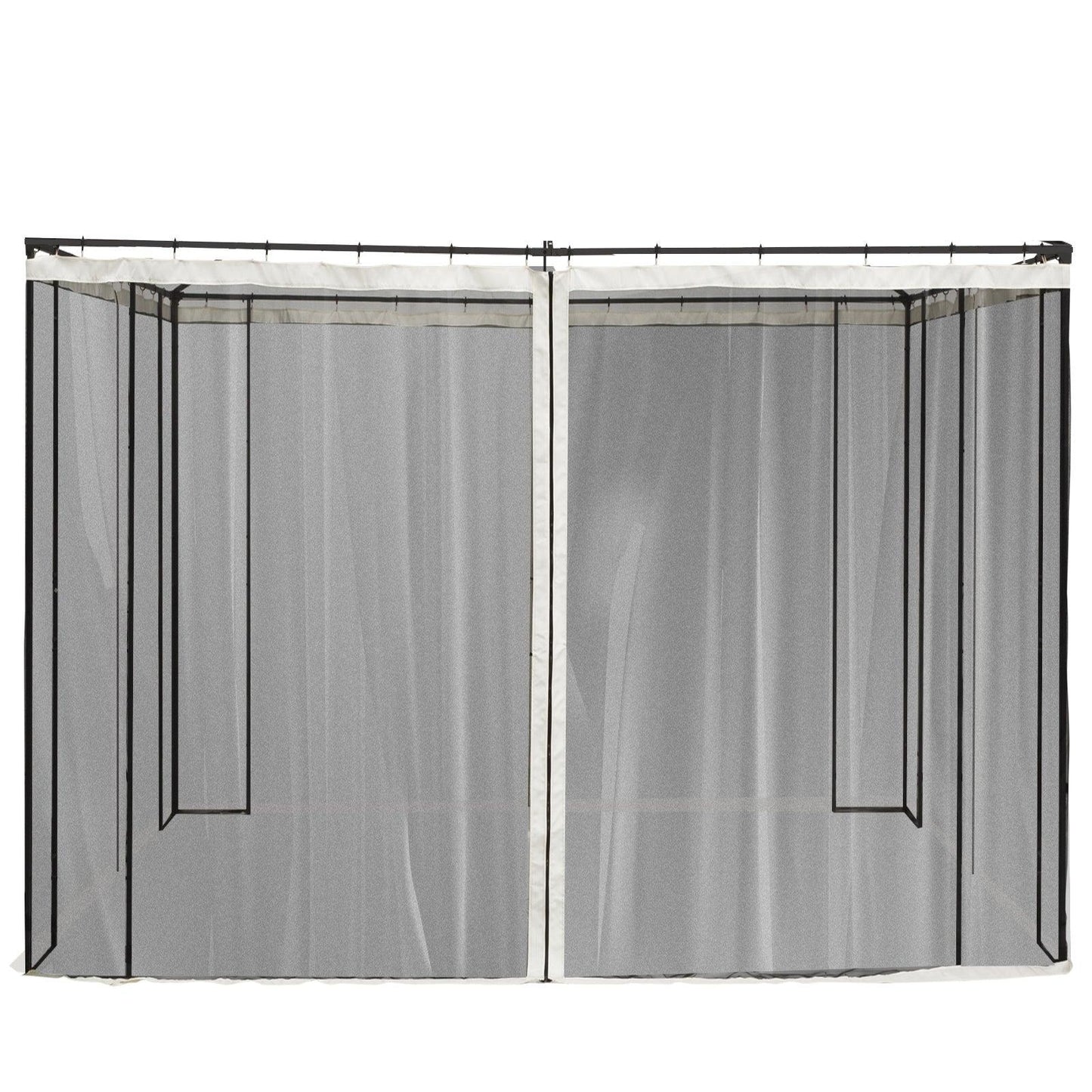 Outsunny Gazebo Mesh Walls - 10x10ft, 4-Panel, Zippered - ALL4U RETAILER LTD