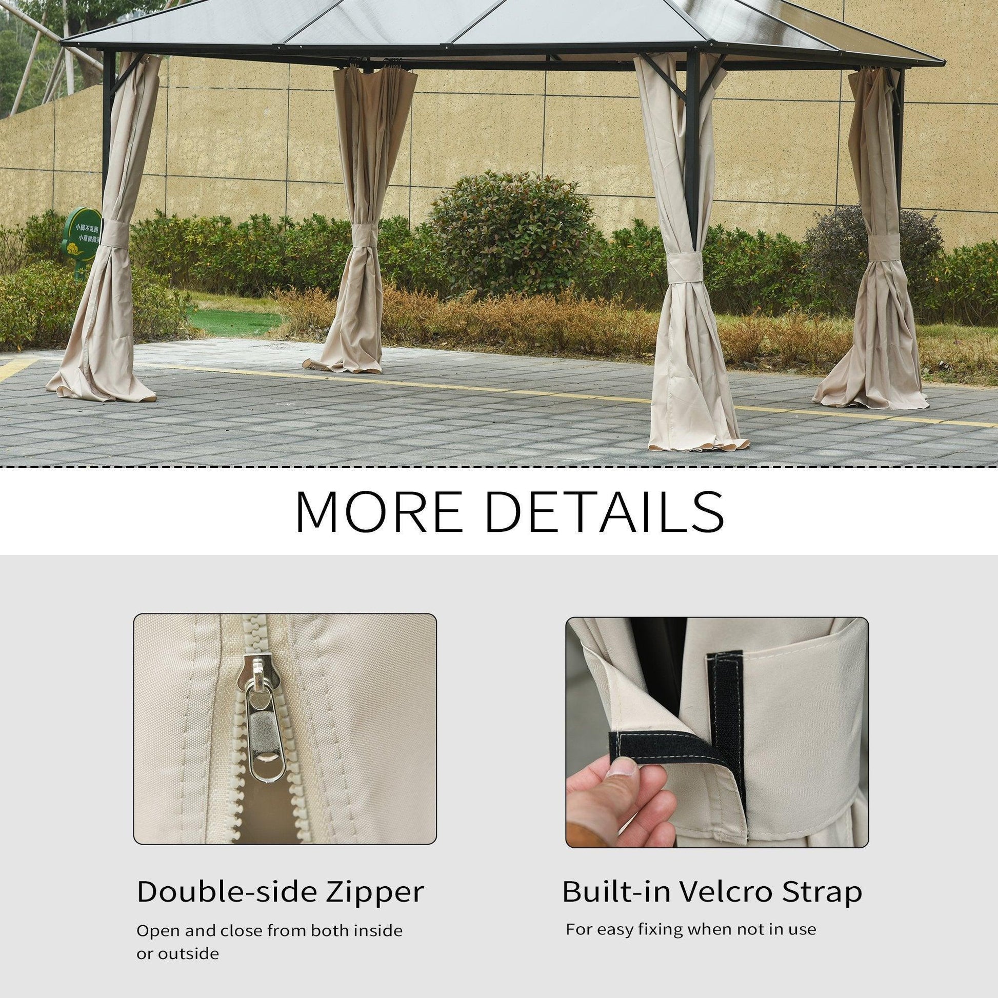 Outsunny Gazebo Privacy Panels - 4 Pack - ALL4U RETAILER LTD