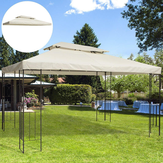 Outsunny Gazebo Replacement Roof Canopy - Cream - ALL4U RETAILER LTD