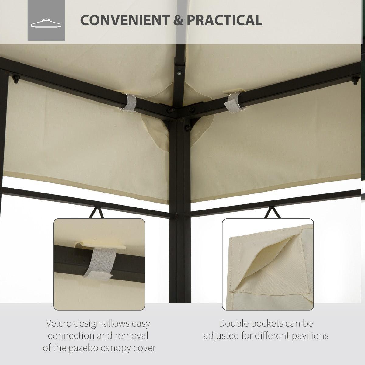 Outsunny Gazebo Replacement Roof Canopy - Cream - ALL4U RETAILER LTD