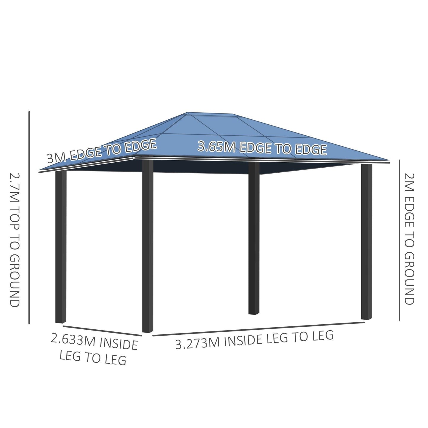 Outsunny Gazebo with Steel Frame and Curtains - ALL4U RETAILER LTD