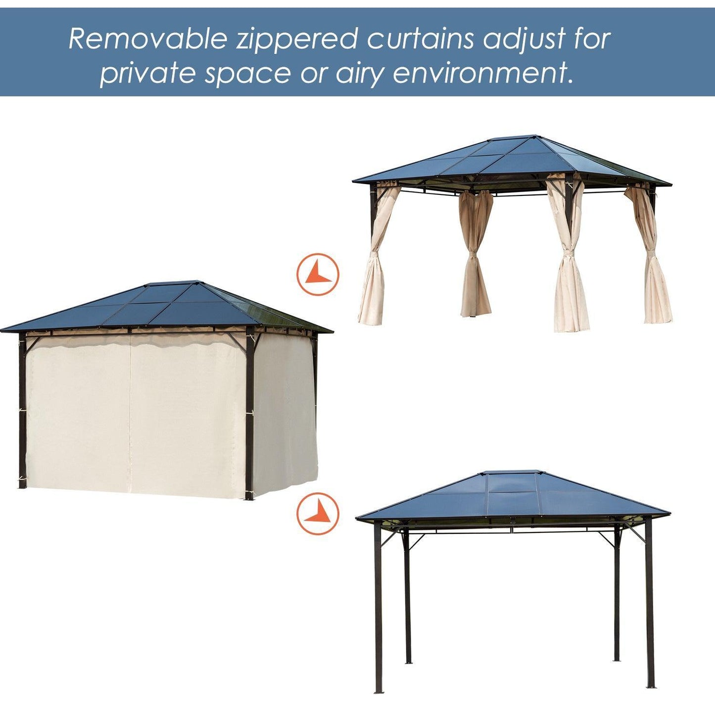 Outsunny Gazebo with Steel Frame and Curtains - ALL4U RETAILER LTD