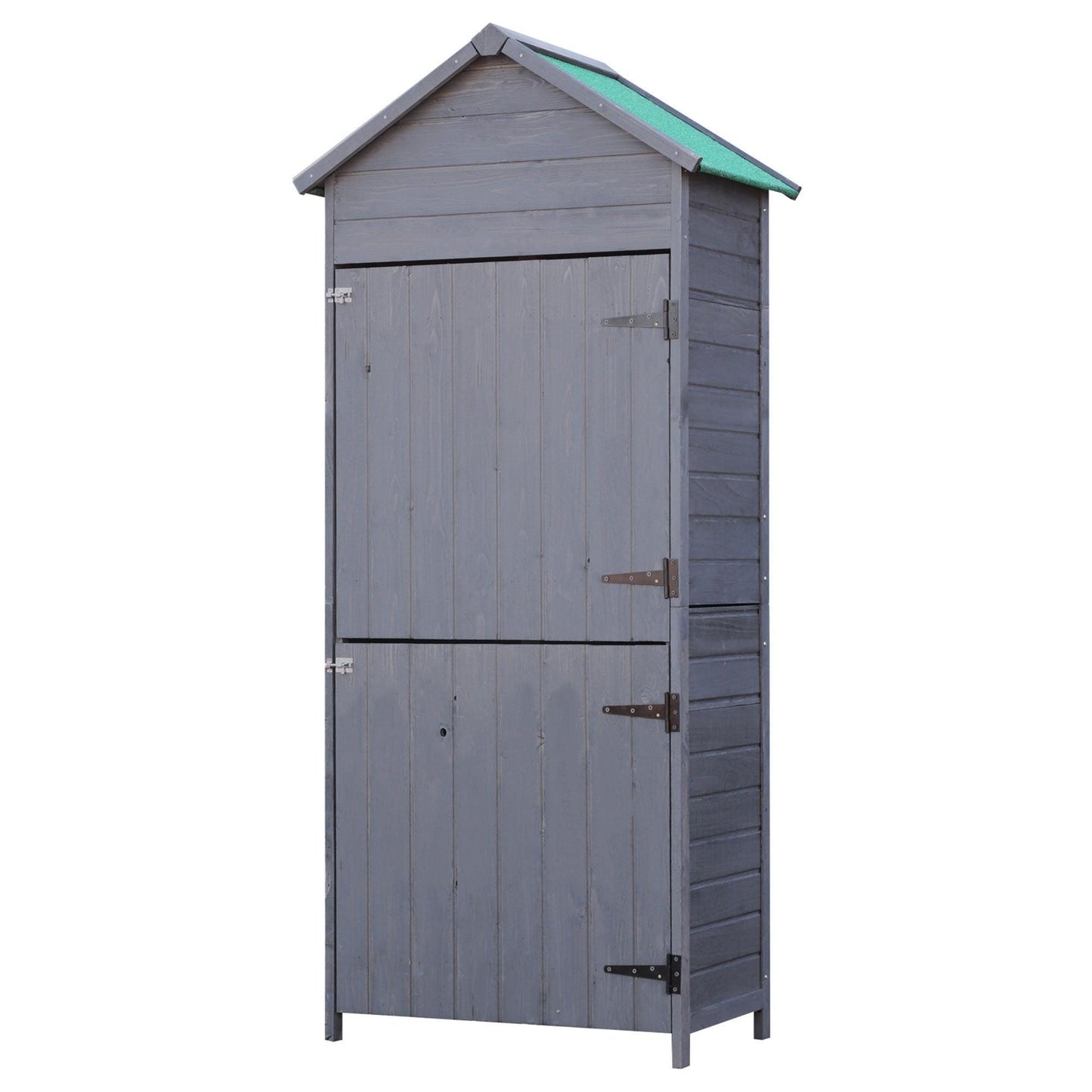 Outsunny Gray Garden Utility Shed - Outdoor Fir Wood - ALL4U RETAILER LTD