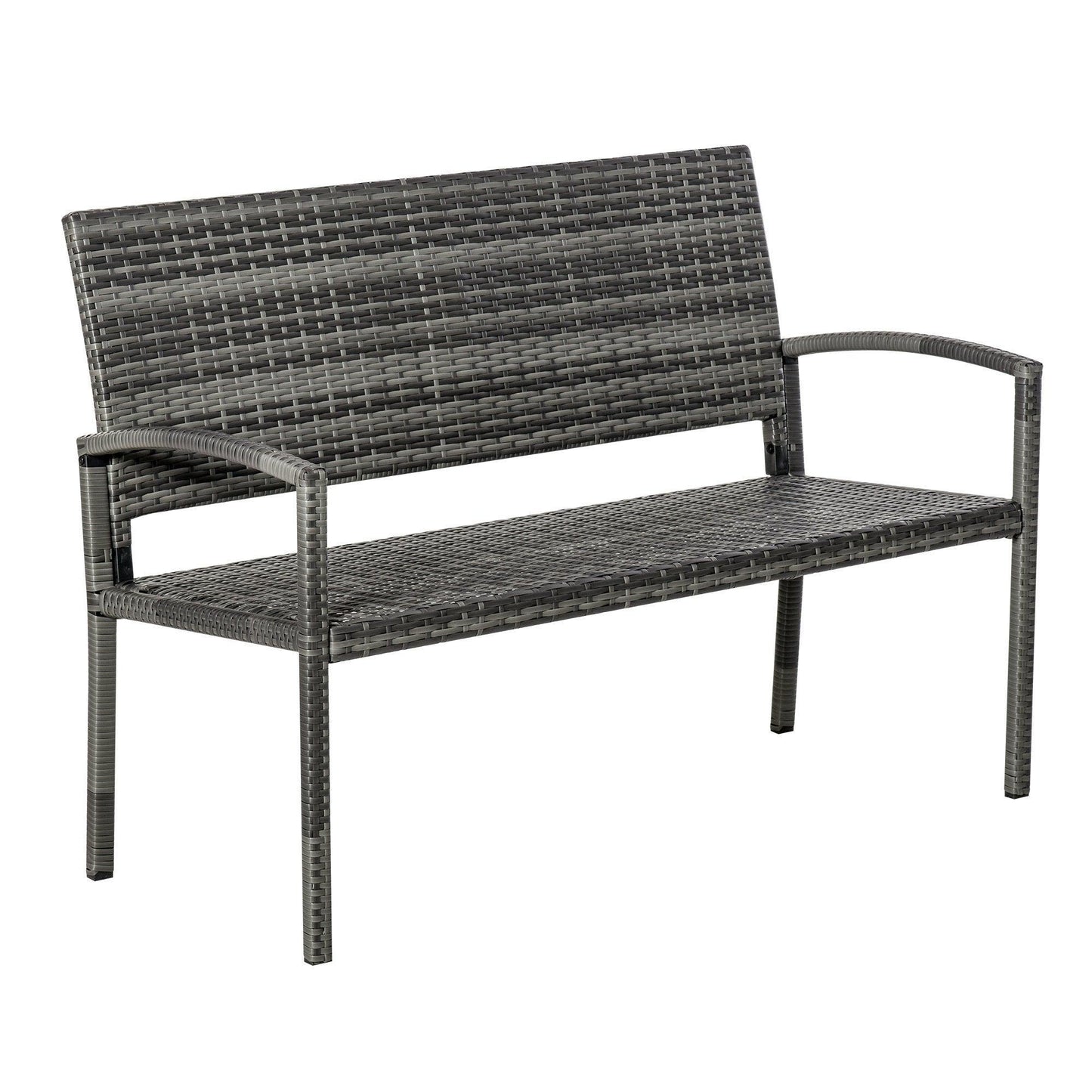 Outsunny Gray Patio Love Seat Outdoor Chair - ALL4U RETAILER LTD