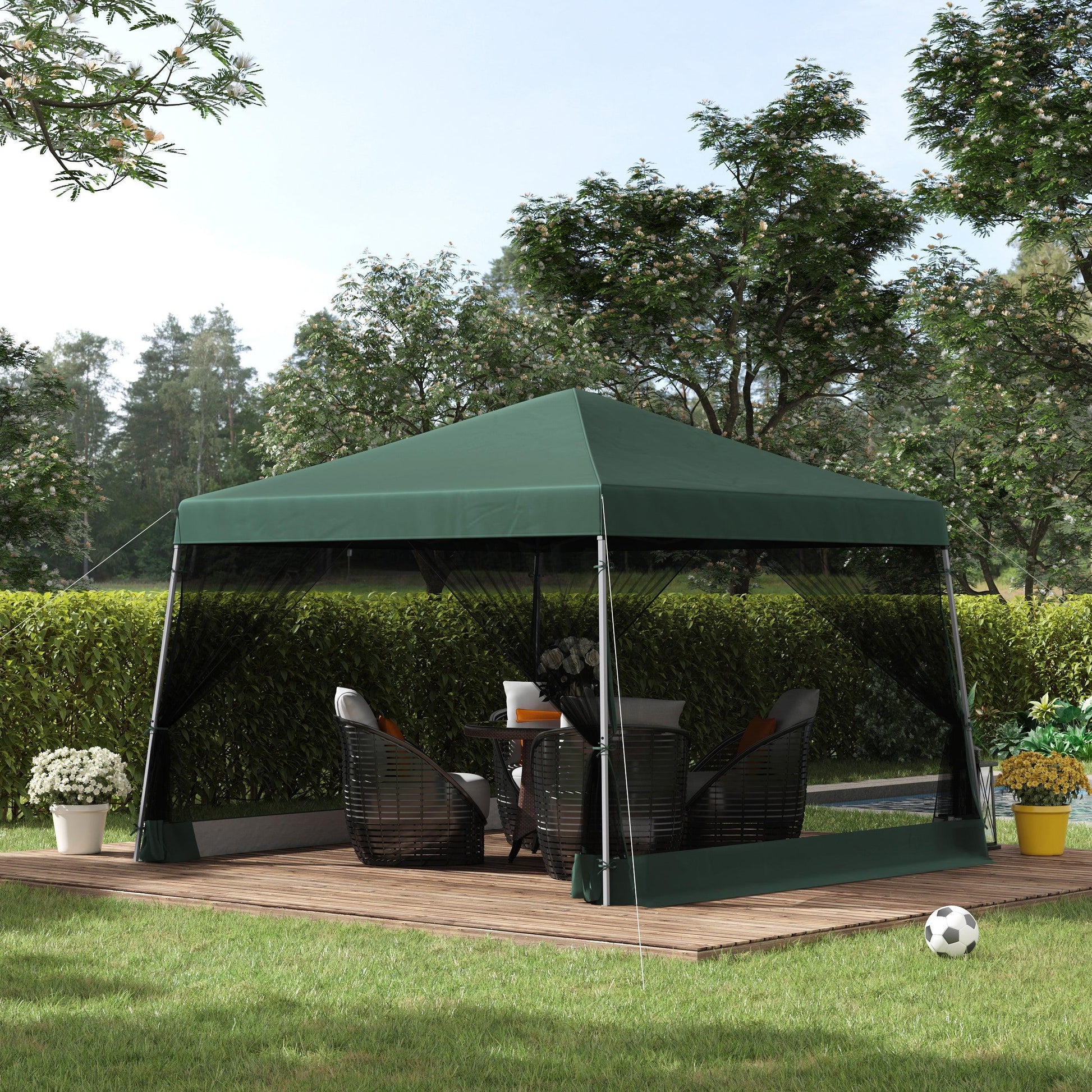 Outsunny Green 3.6m x 3.6m Pop Up Gazebo - ALL4U RETAILER LTD