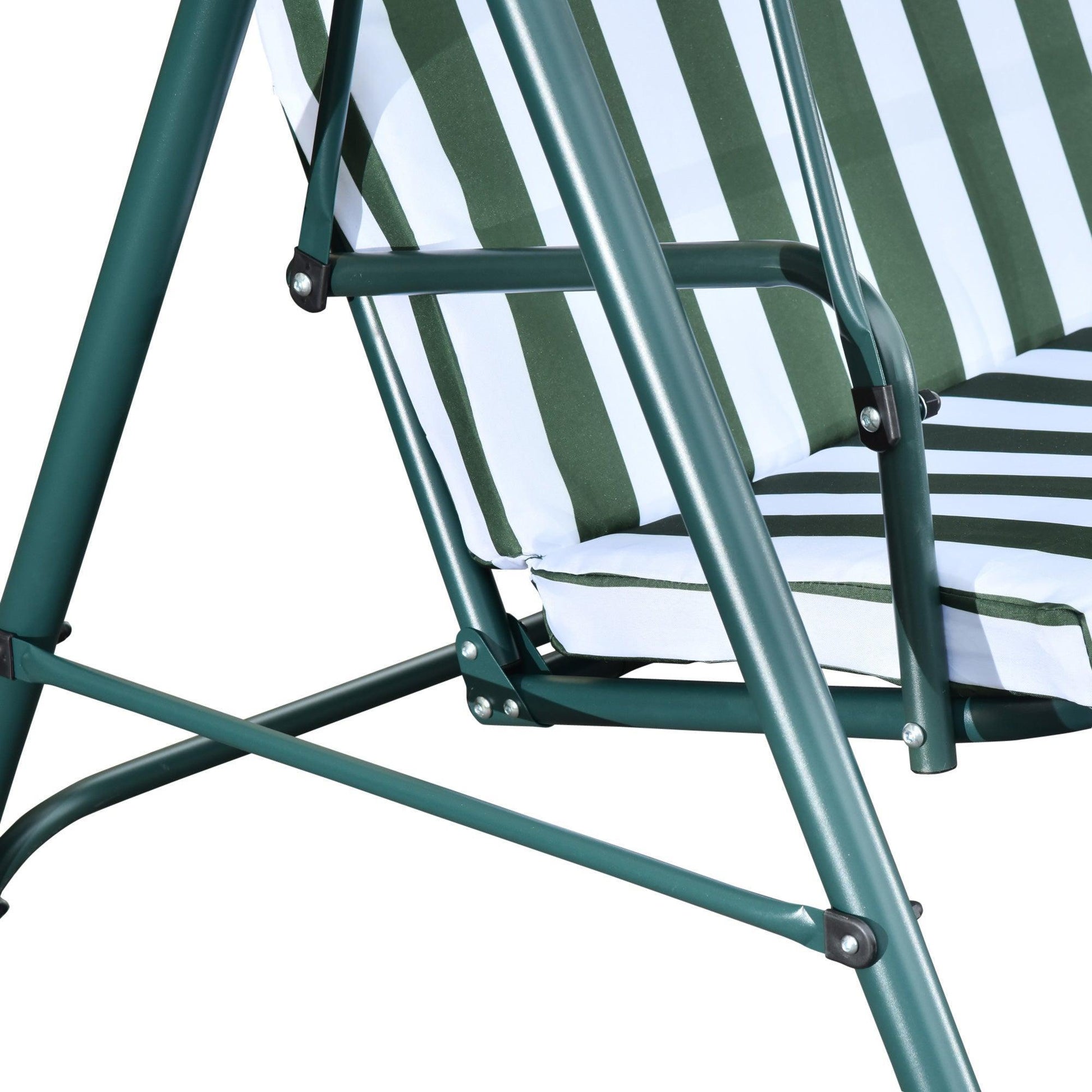 Outsunny Green 3-Seater Swing Chair with Canopy - ALL4U RETAILER LTD