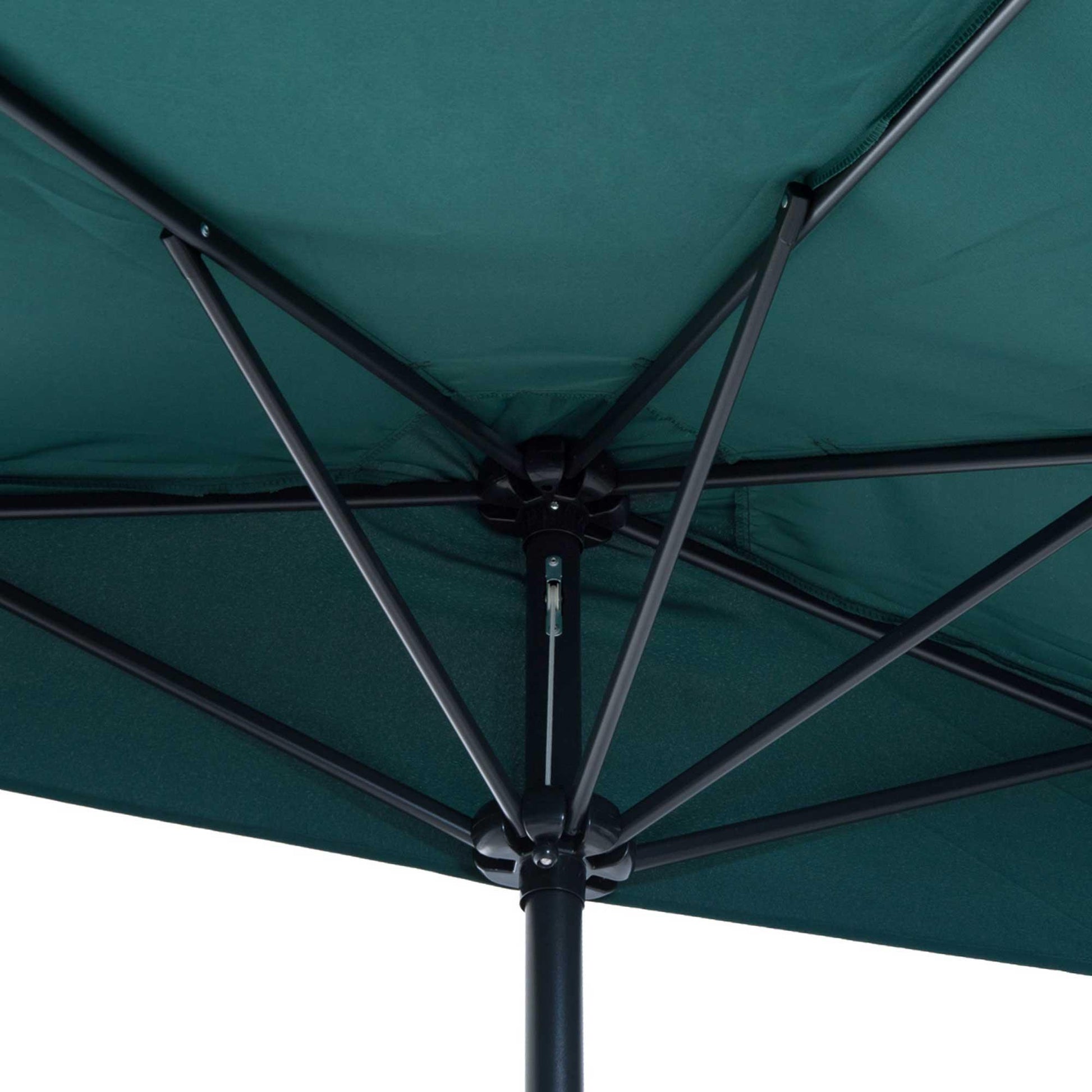 Outsunny Green Balcony Umbrella - 2.7m Half Parasol - ALL4U RETAILER LTD