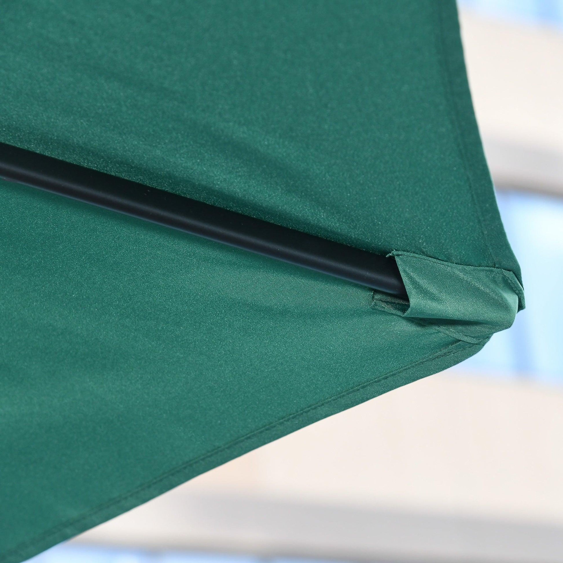 Outsunny Green Half Parasol Umbrella - 3m Semi Round Patio Shade - ALL4U RETAILER LTD