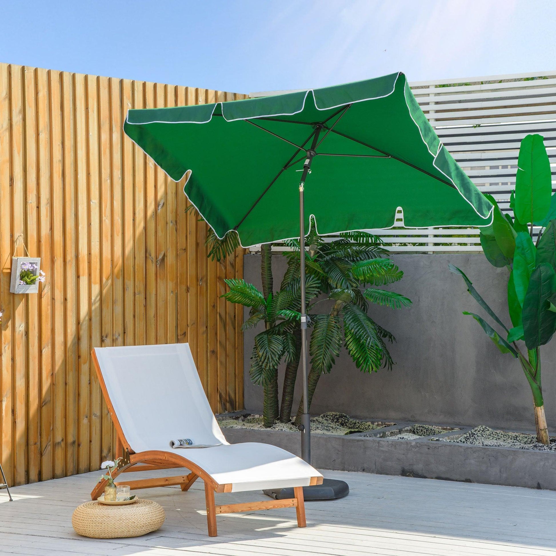 Outsunny Green Patio Umbrella Tilt 2M x 1.25M - ALL4U RETAILER LTD