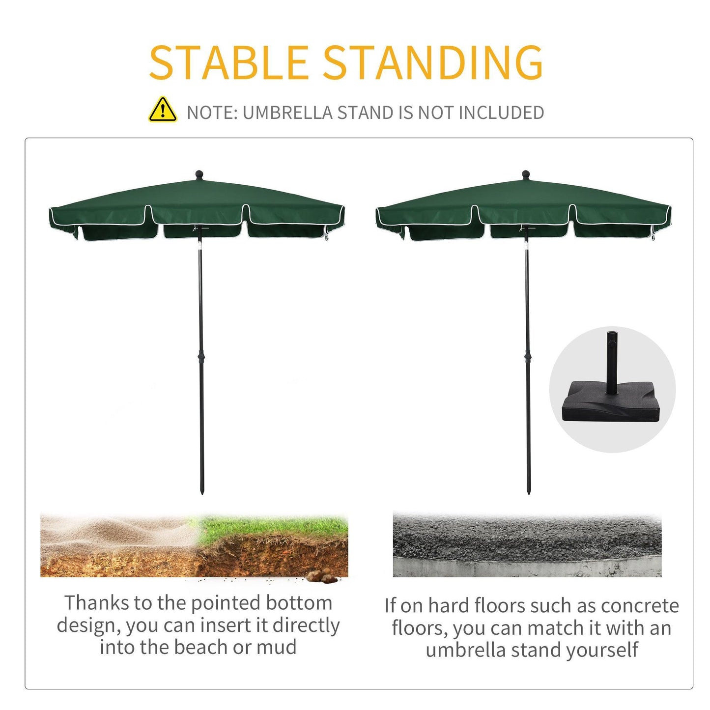 Outsunny Green Patio Umbrella Tilt 2M x 1.25M - ALL4U RETAILER LTD