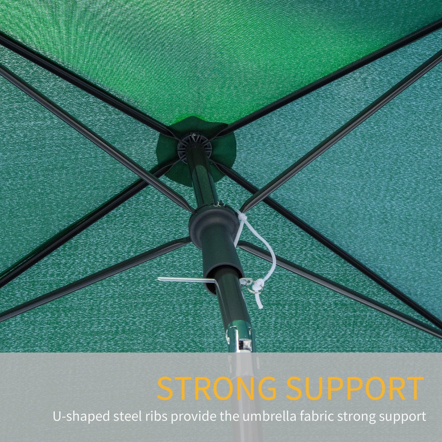 Outsunny Green Patio Umbrella Tilt 2M x 1.25M - ALL4U RETAILER LTD