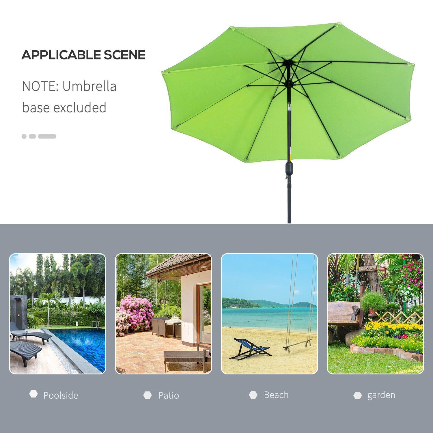 Outsunny Green Patio Umbrella with Crank, Tilt Shade - 2.7M - ALL4U RETAILER LTD