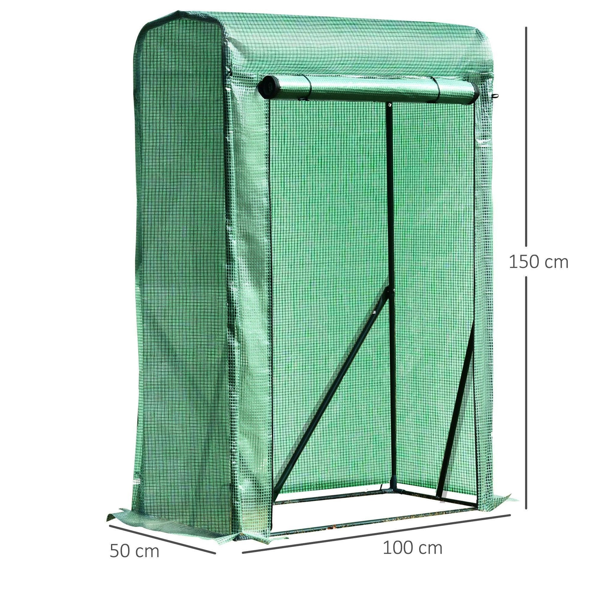 Outsunny Greenhouse, 100x50x150CM - Green - ALL4U RETAILER LTD