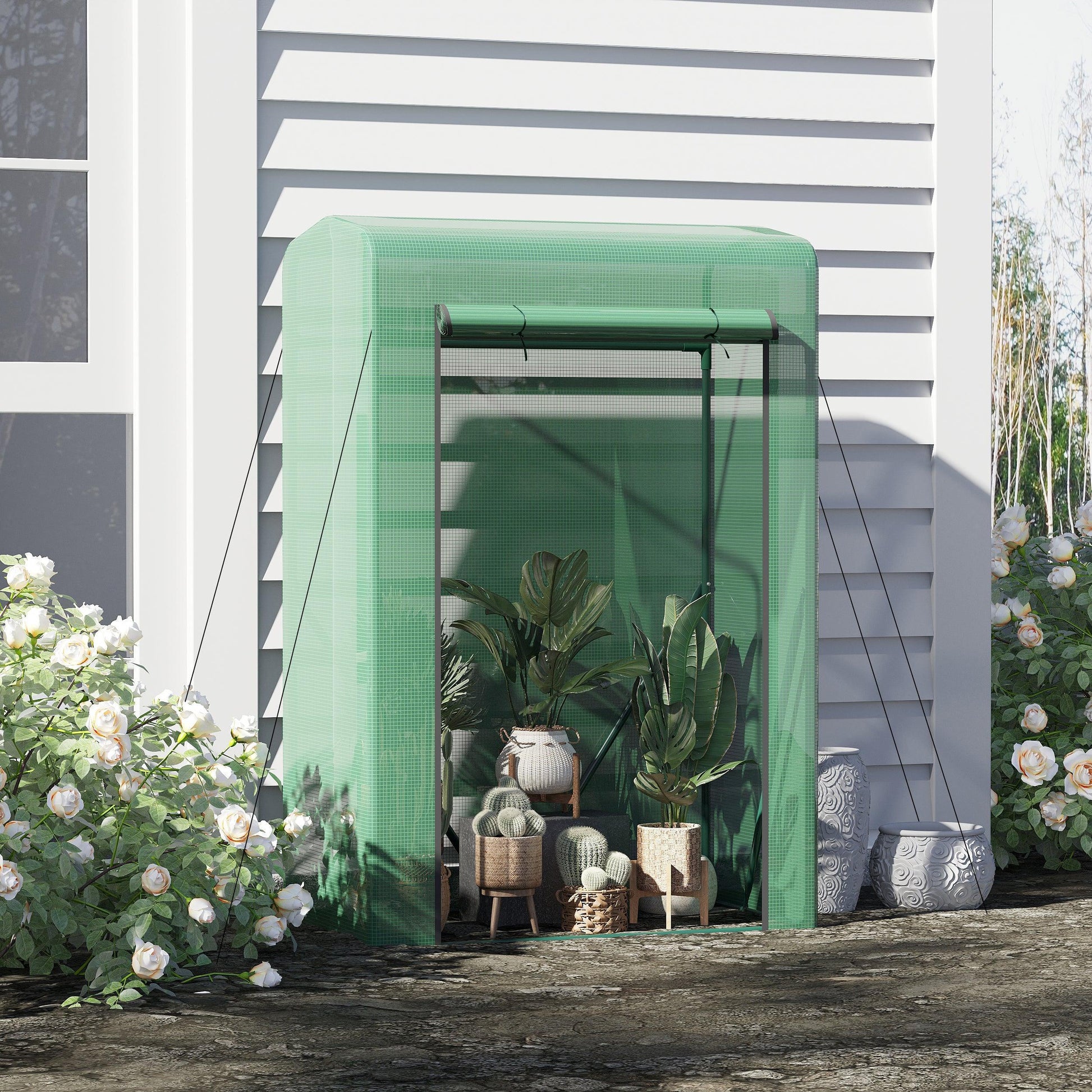 Outsunny Greenhouse, 100x50x150CM - Green - ALL4U RETAILER LTD