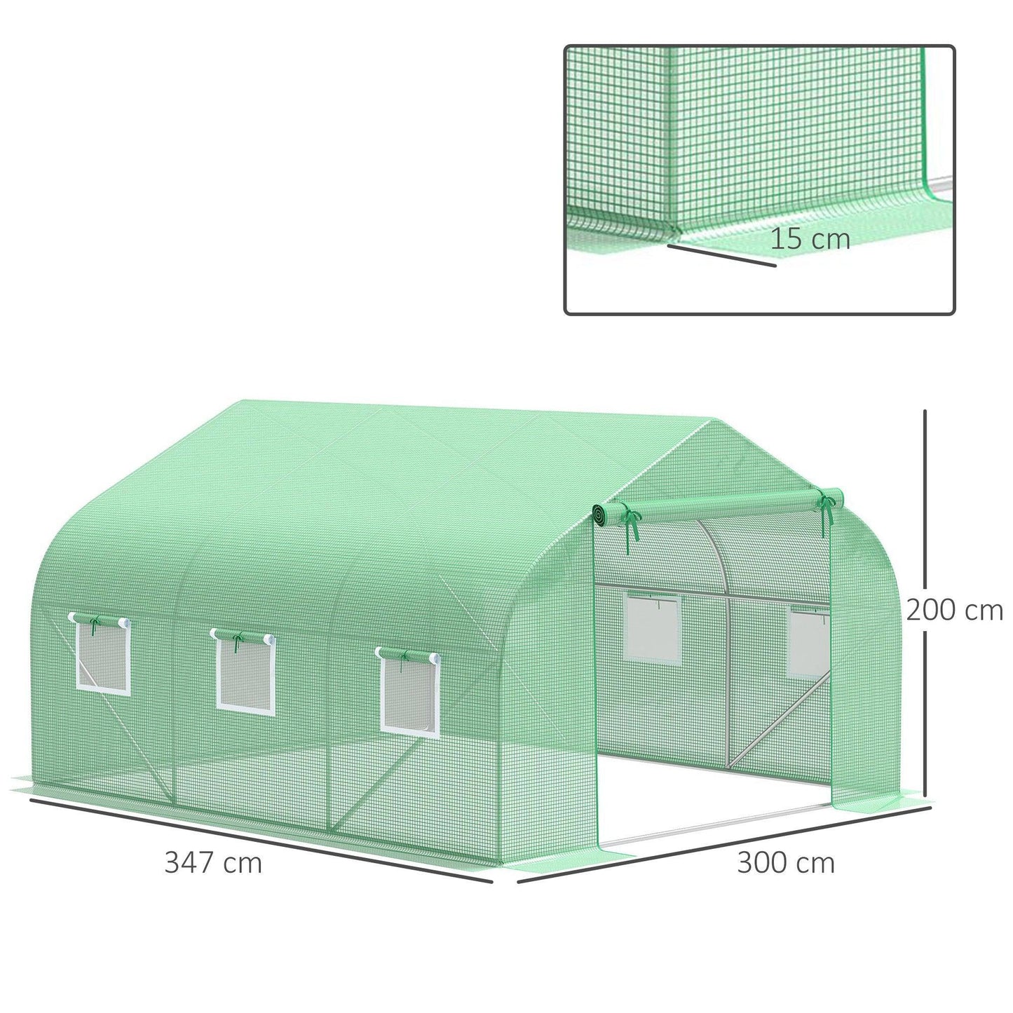 Outsunny Greenhouse Cover Replacement - 4.5x3x2m - ALL4U RETAILER LTD