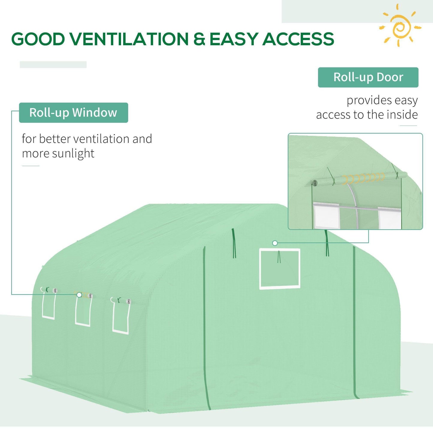 Outsunny Greenhouse Cover Replacement - 4.5x3x2m - ALL4U RETAILER LTD