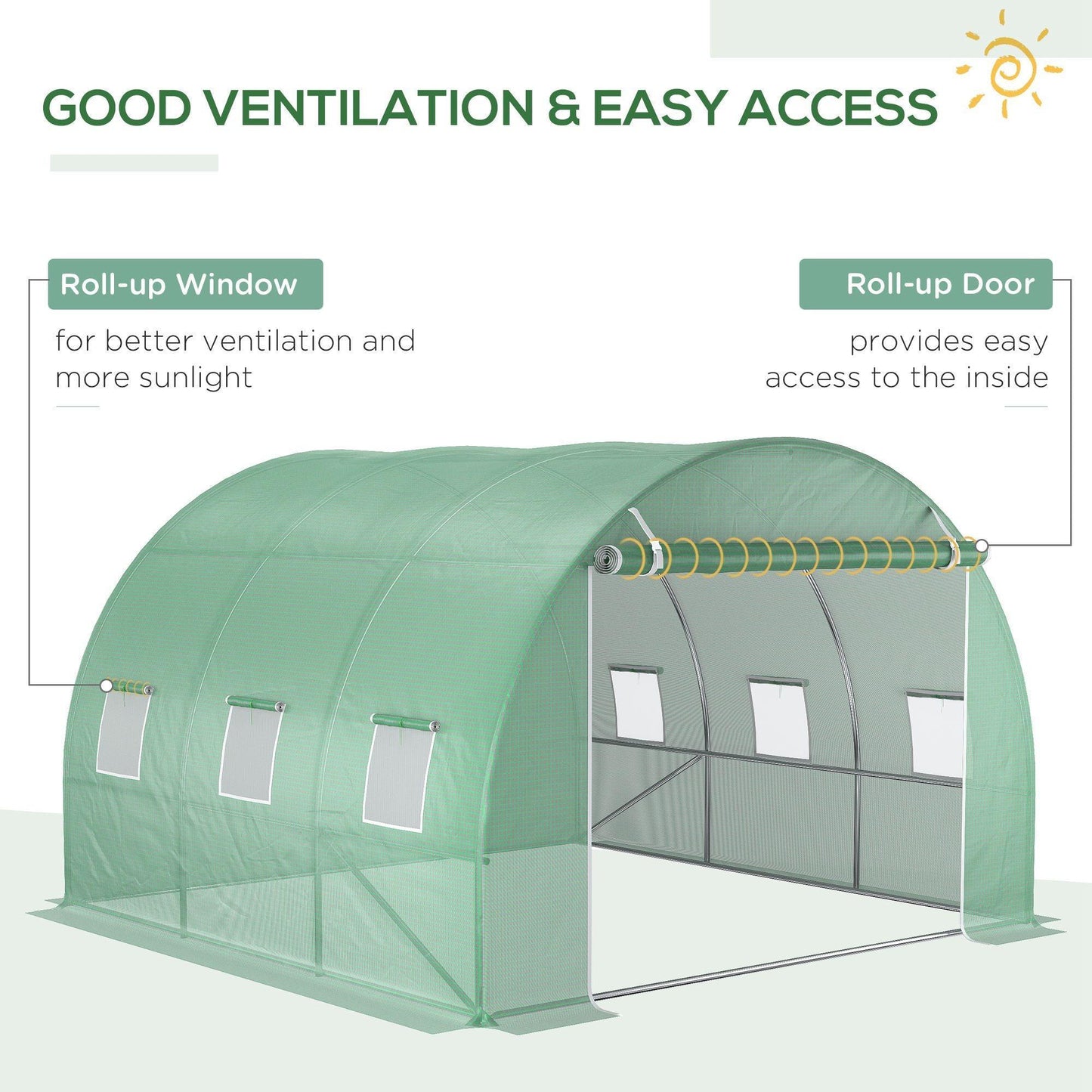 Outsunny Greenhouse Cover - Winter PE Replacement for 3x3x2m Tunnel - ALL4U RETAILER LTD