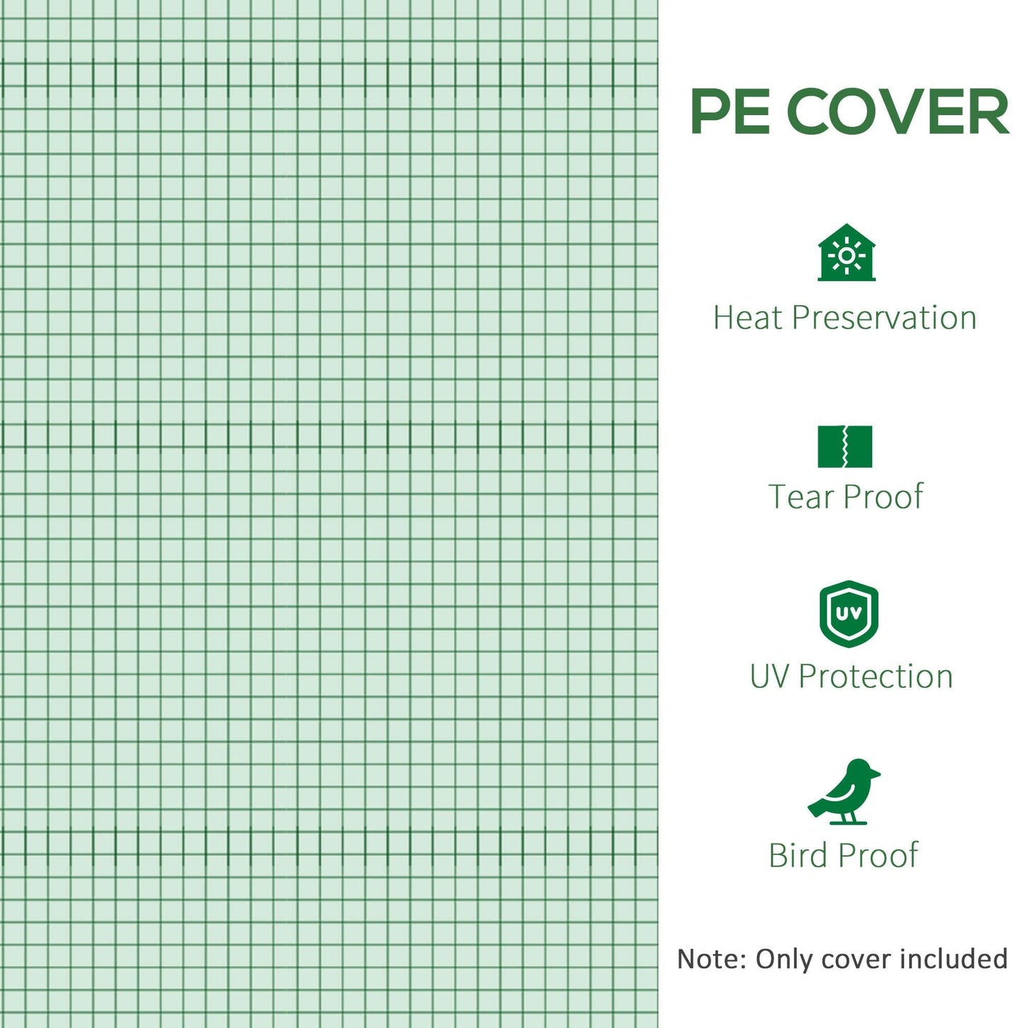 Outsunny Greenhouse Cover - Winter PE Replacement for 3x3x2m Tunnel - ALL4U RETAILER LTD