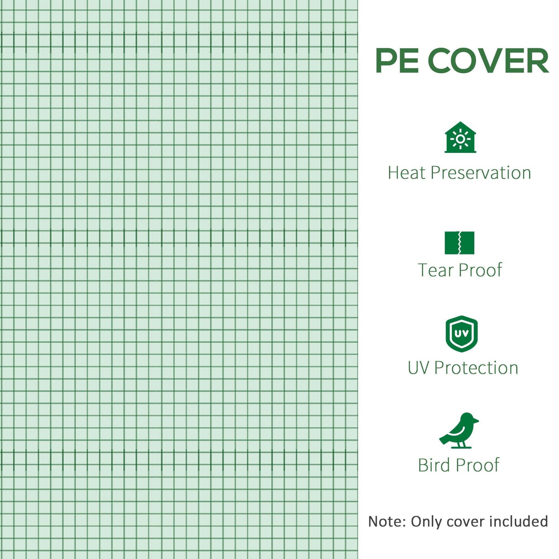 Outsunny Greenhouse Cover - Winter PE Replacement for 3x3x2m Tunnel - ALL4U RETAILER LTD