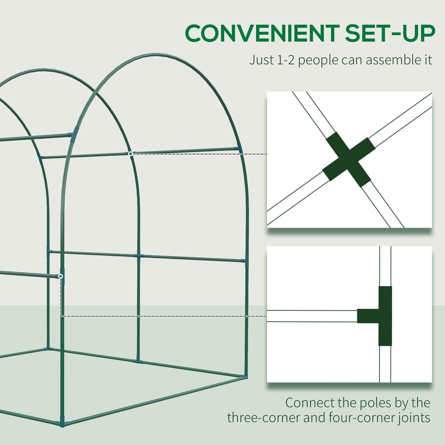 Outsunny Greenhouse - Roll-up Window and Door (1.8 x 1.8 x 2 m) - ALL4U RETAILER LTD