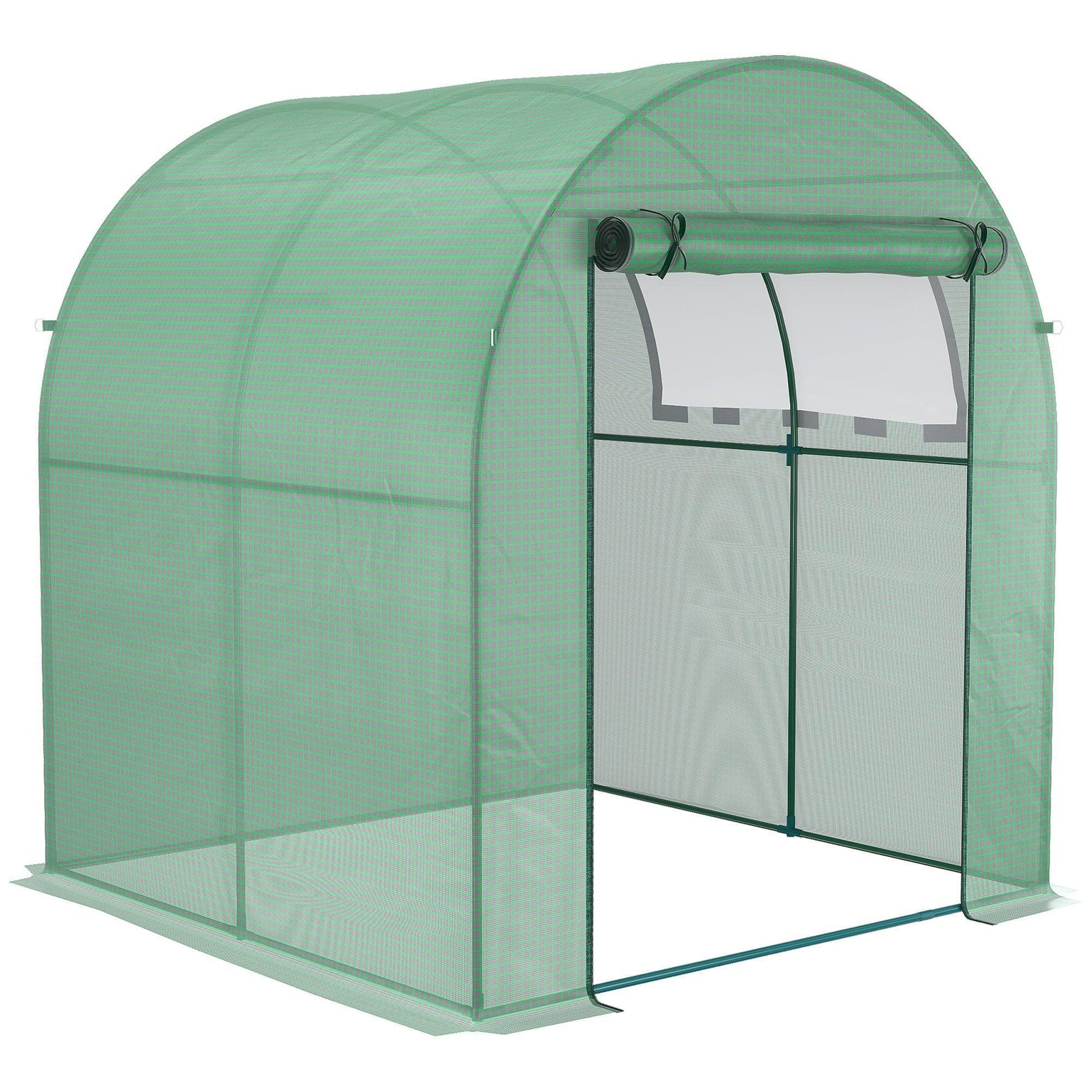 Outsunny Greenhouse - Roll-up Window and Door (1.8 x 1.8 x 2 m) - ALL4U RETAILER LTD